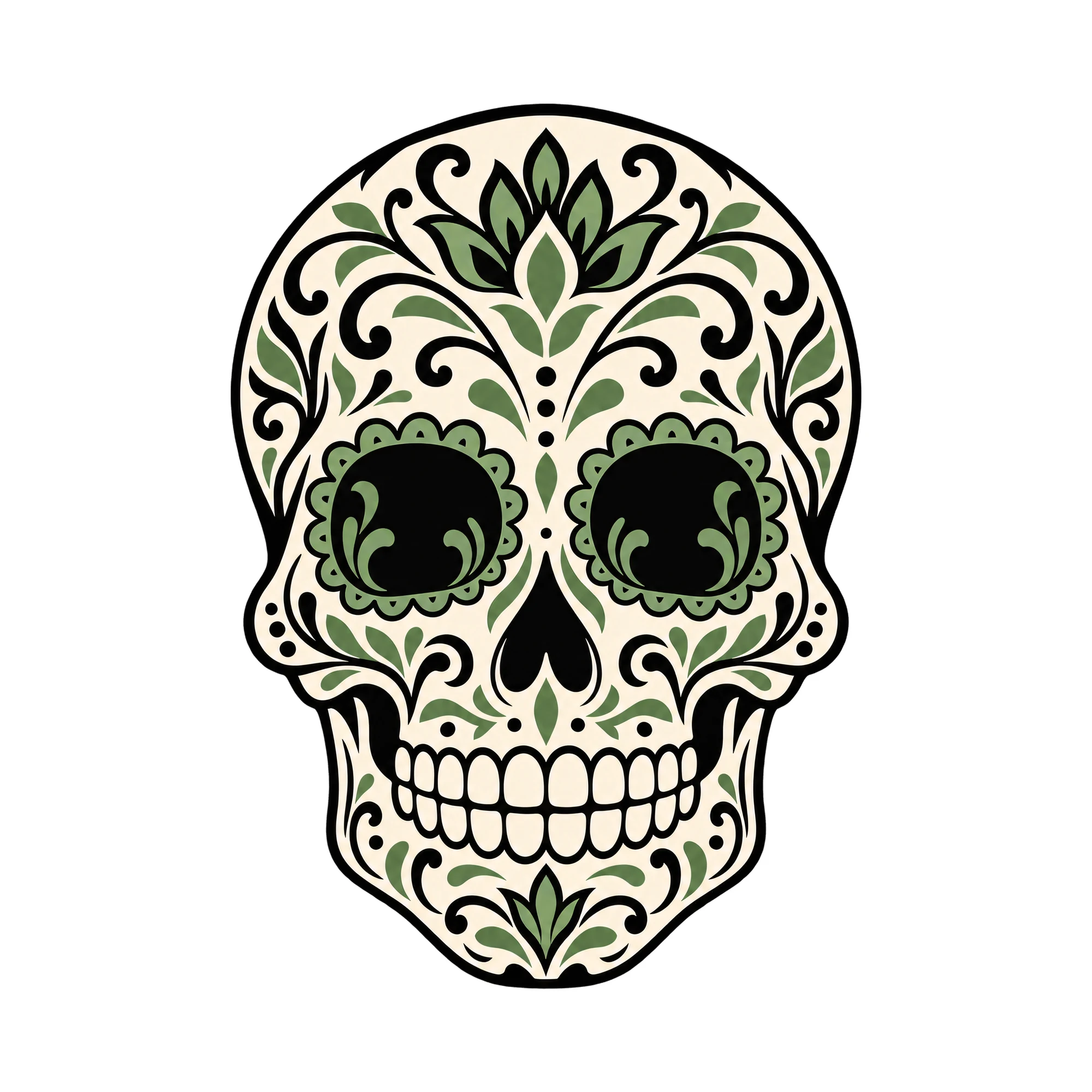 Bügelbild Cooler Totenkopf, Lustiger Shirt Motiv als Grafik auf weißem Hintergrund (BB015705)
