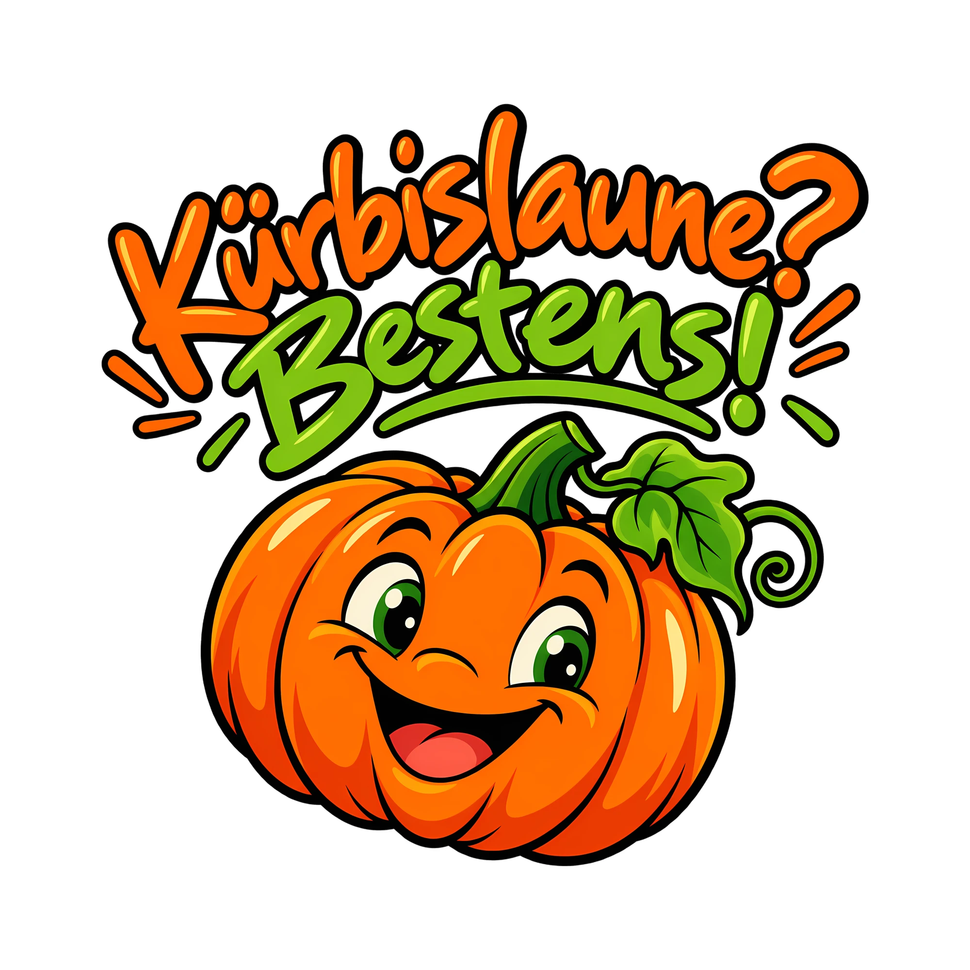 Bügelbild Kürbislaune? Bestens! als Grafik auf weißem Hintergrund (BB012629)