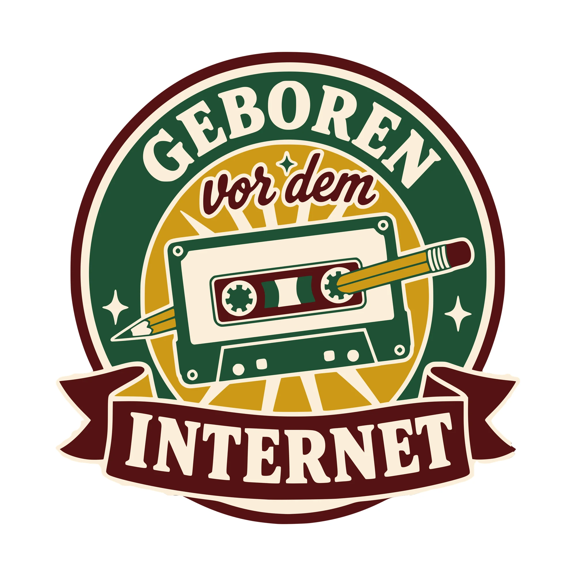 Bügelbild Geboren vor dem Internet als Grafik auf weißem Hintergrund (BB010426)