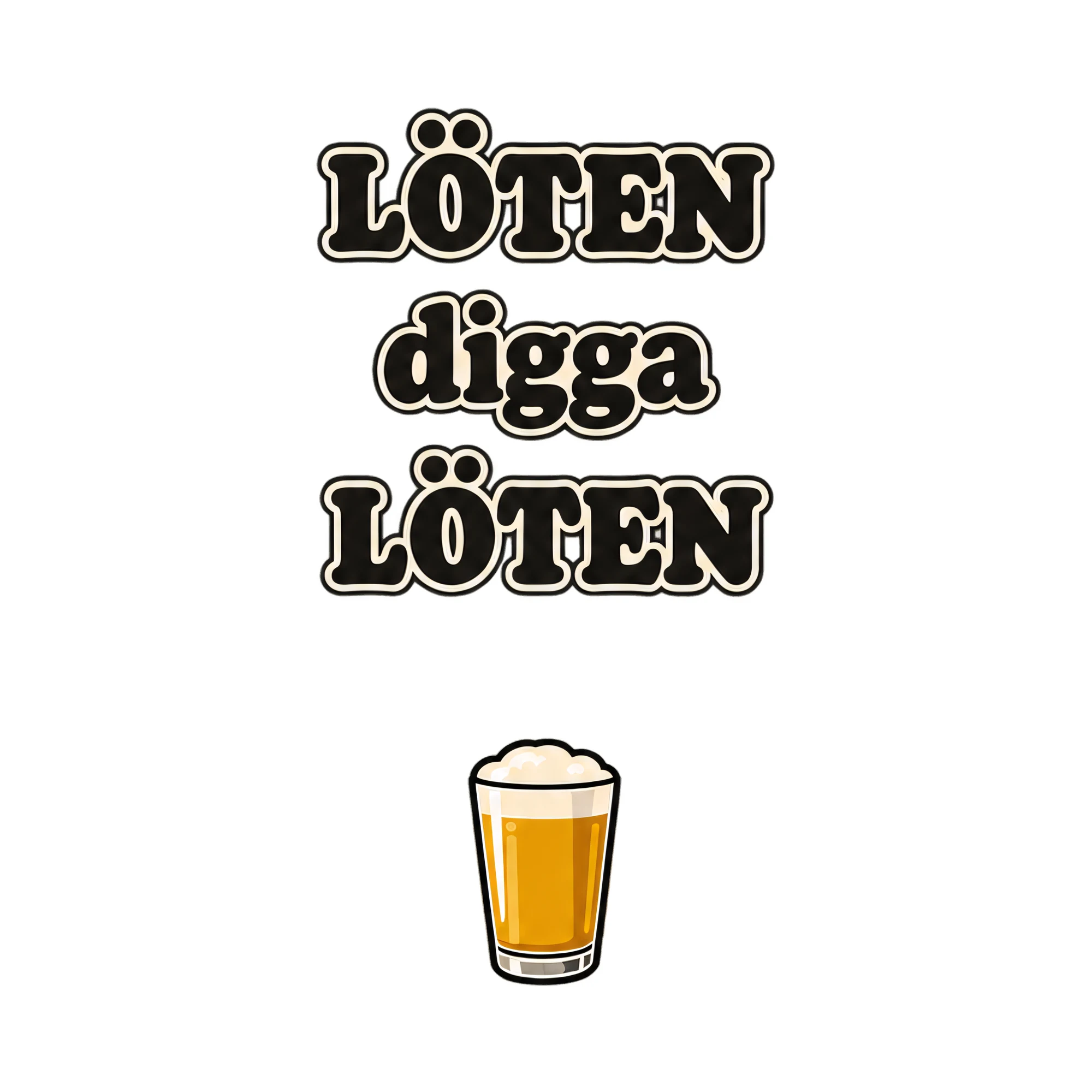 Bügelbild LÖTEN digga LÖTEN als Grafik auf weißem Hintergrund (BB021320)