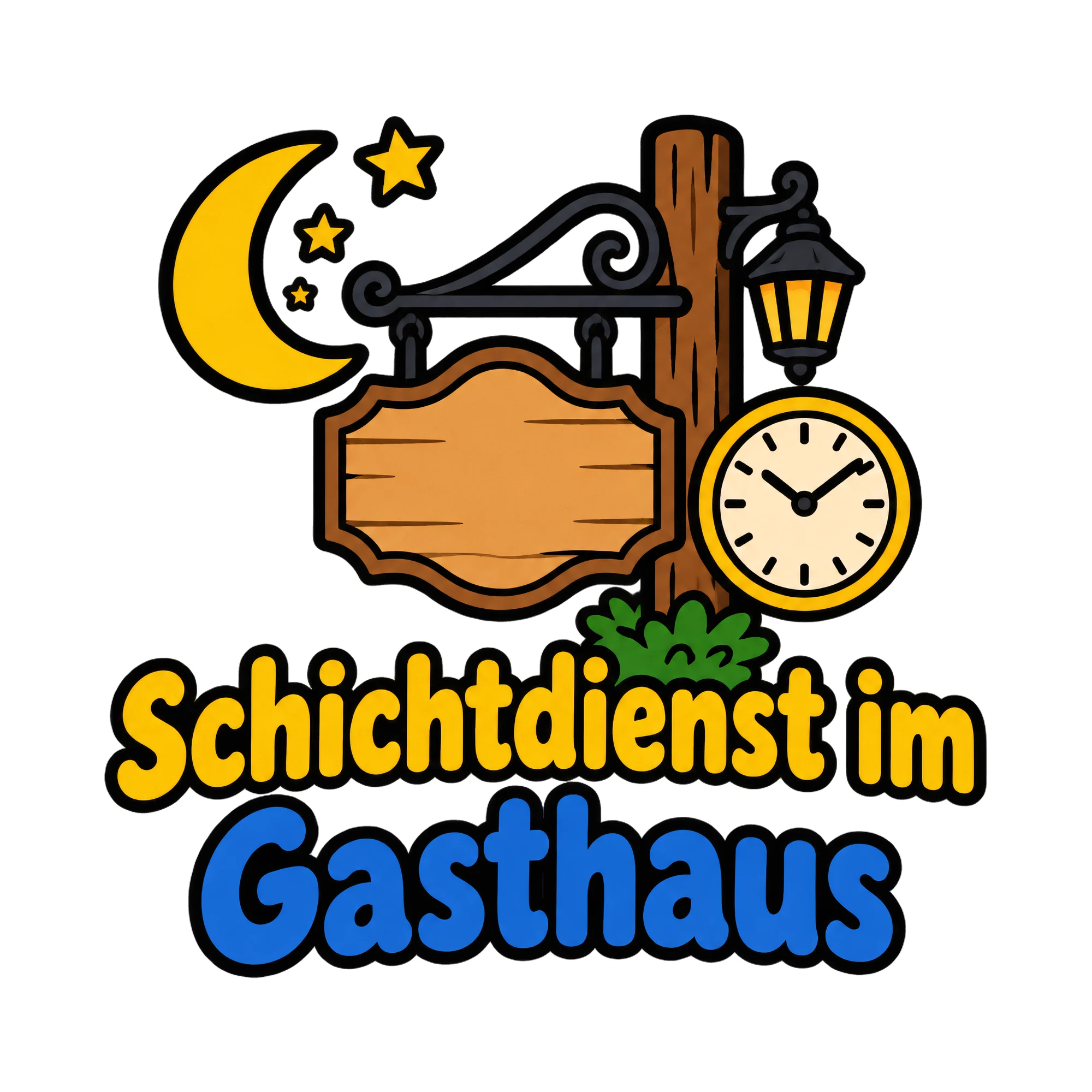Bügelbild Schichtdienst im Gasthaus, Beruf Shirt Spruch als Grafik auf weißem Hintergrund (BB020268)