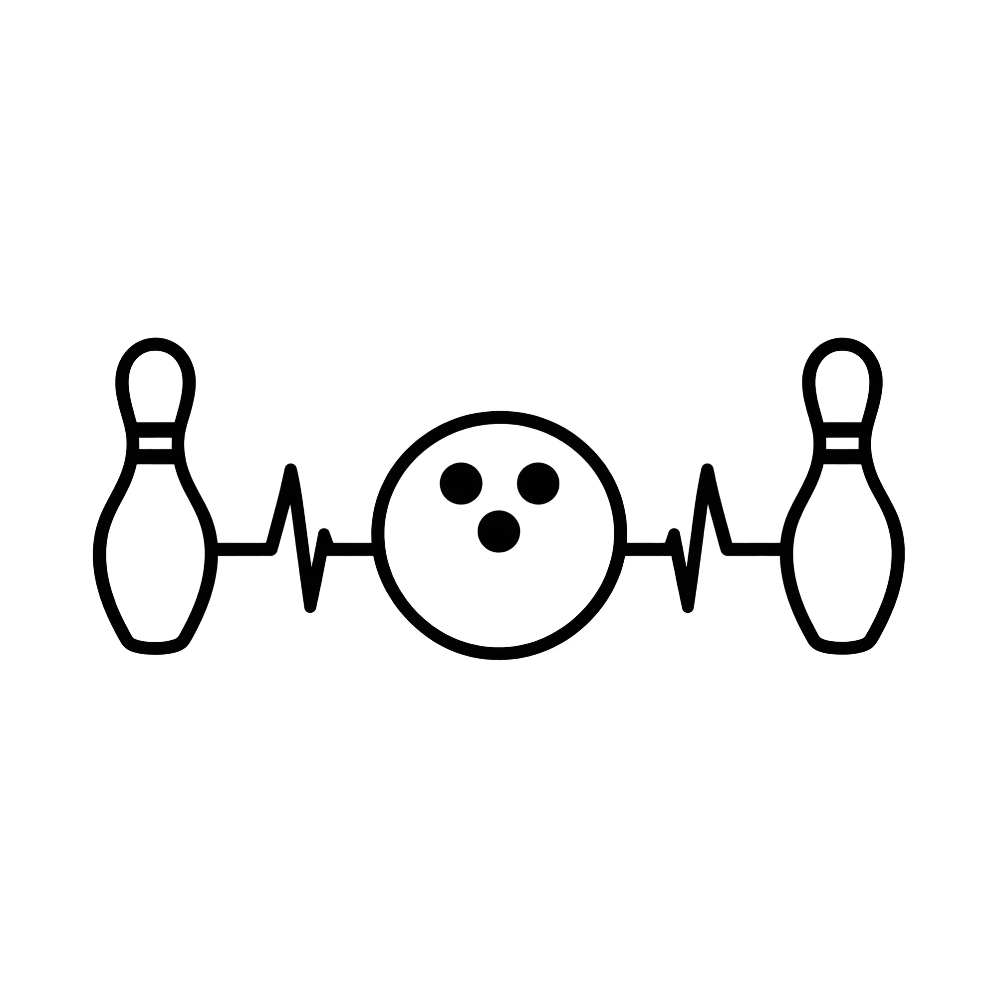 Bügelbild Herzschlag Bowlingkugel, Lustiger Shirt Motiv als Grafik auf weißem Hintergrund (BB015588)