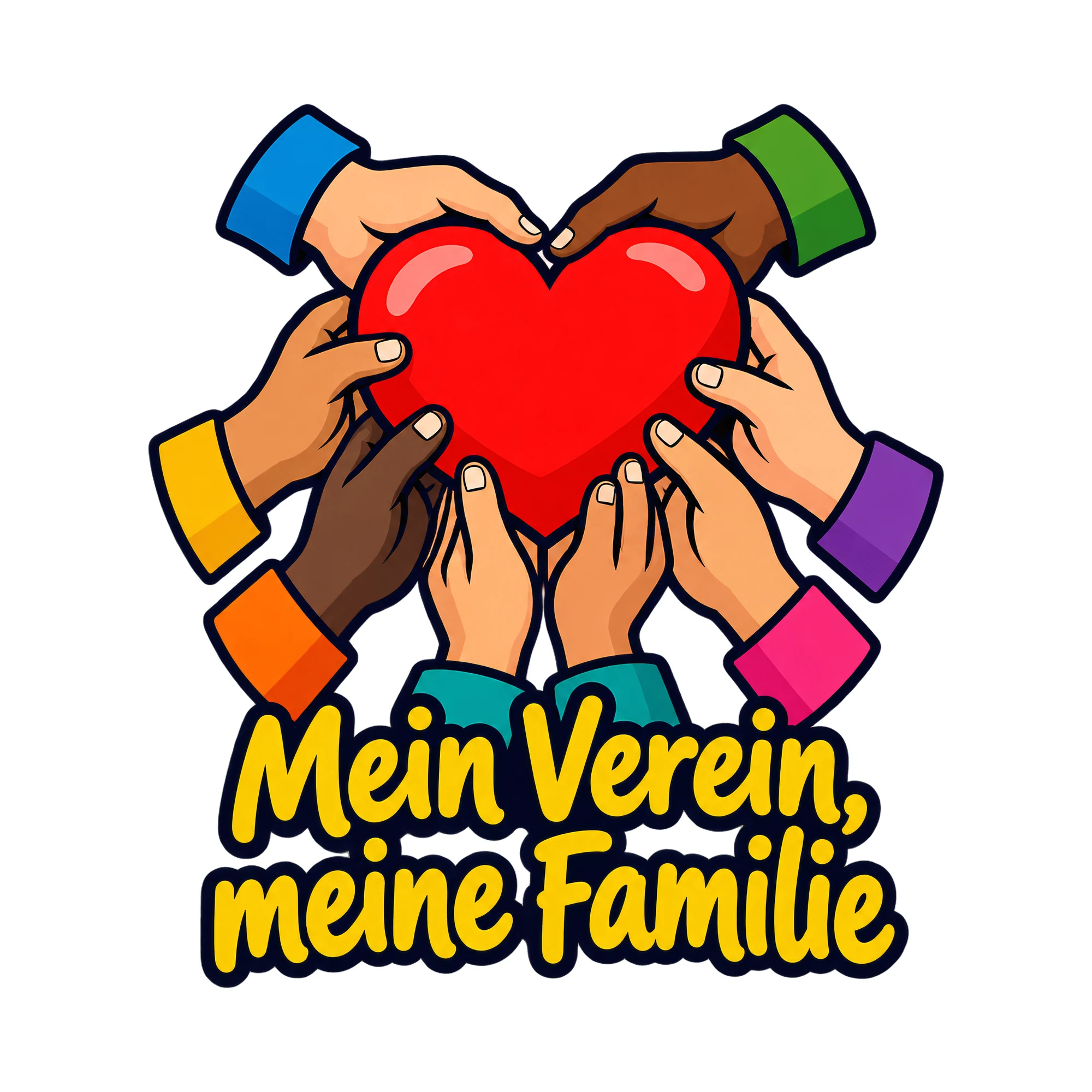 Bügelbild Mein Verein, meine Familie, Sport Shirt Spruch als Grafik auf weißem Hintergrund (BB016667)