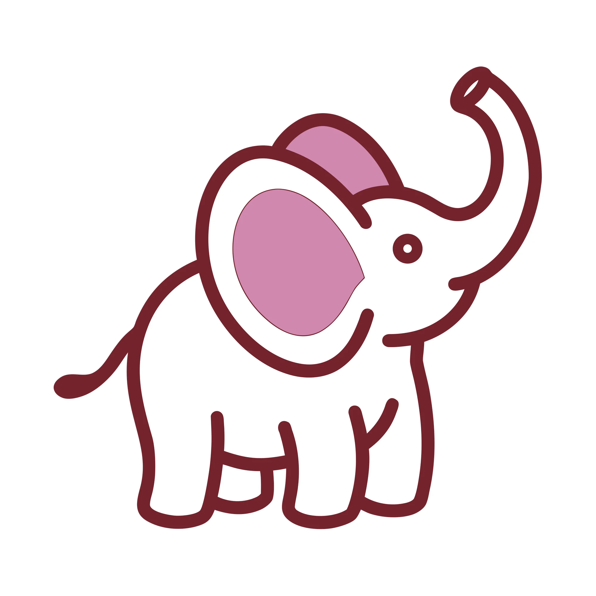 Bügelbild Elefant als Grafik auf weißem Hintergrund (BB010058)