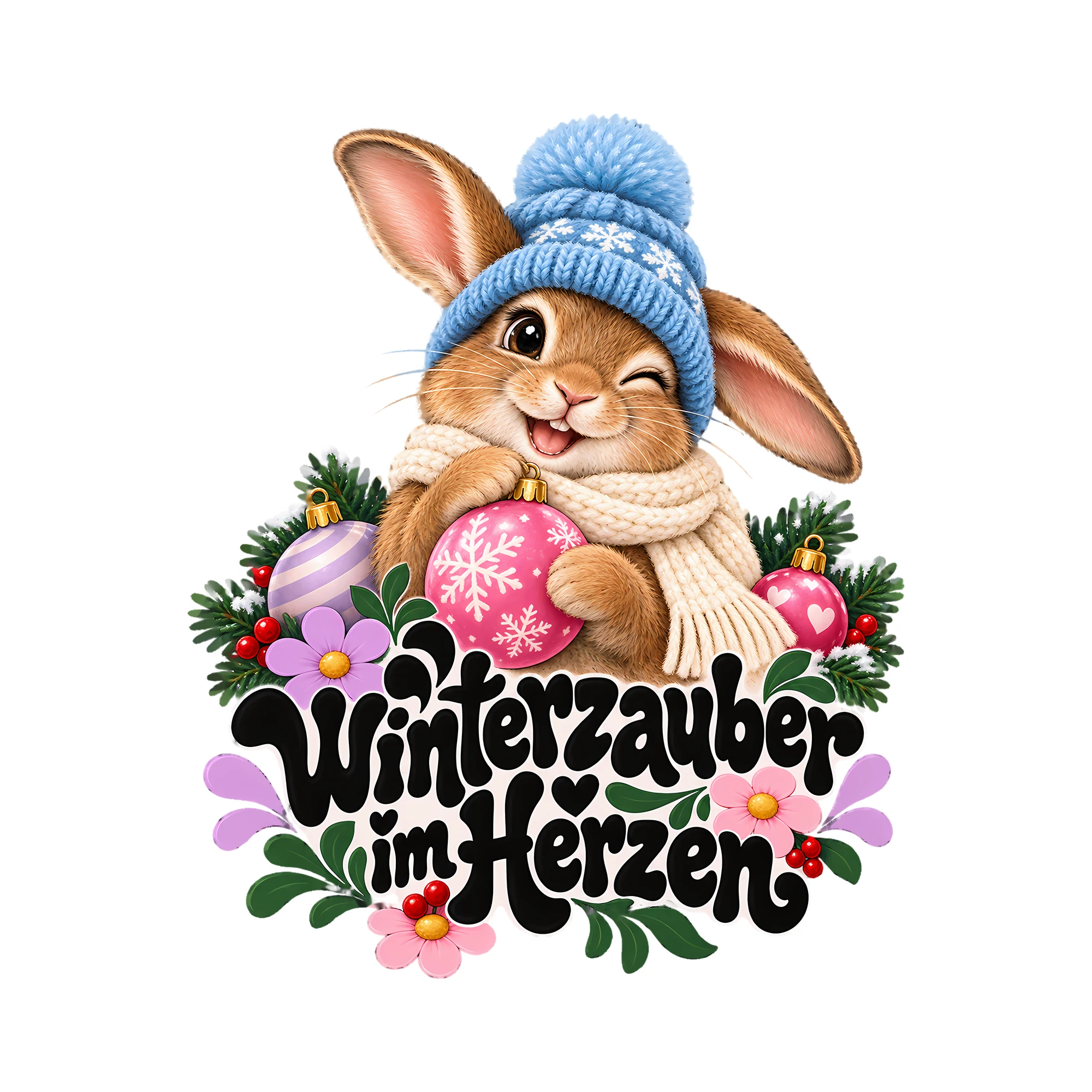 Bügelbild Winterzauber im Herzen als Grafik auf weißem Hintergrund (BB013914)