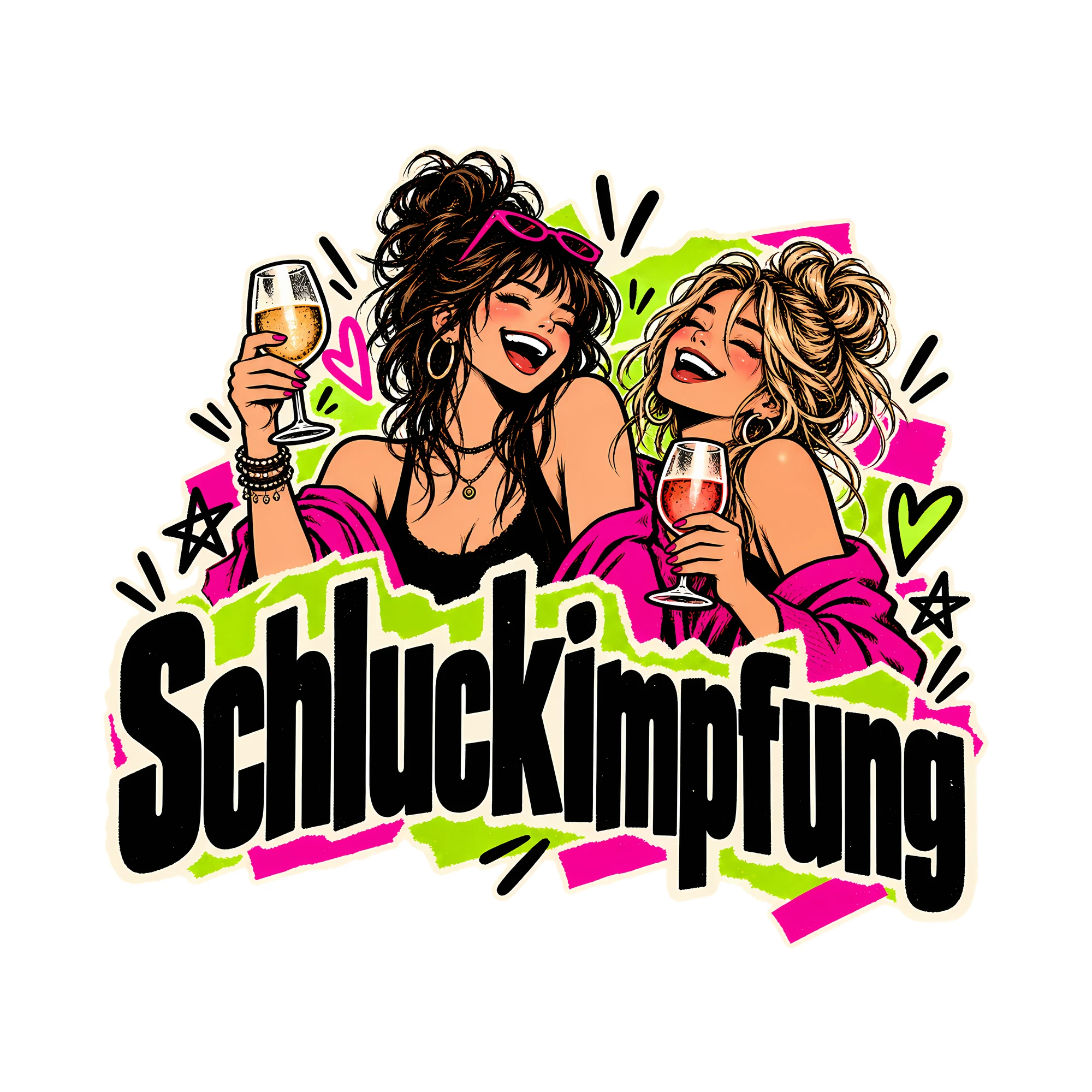 Bügelbild Schluckimpfung, Lustiger Shirt Spruch als Grafik auf weißem Hintergrund (BB014637)
