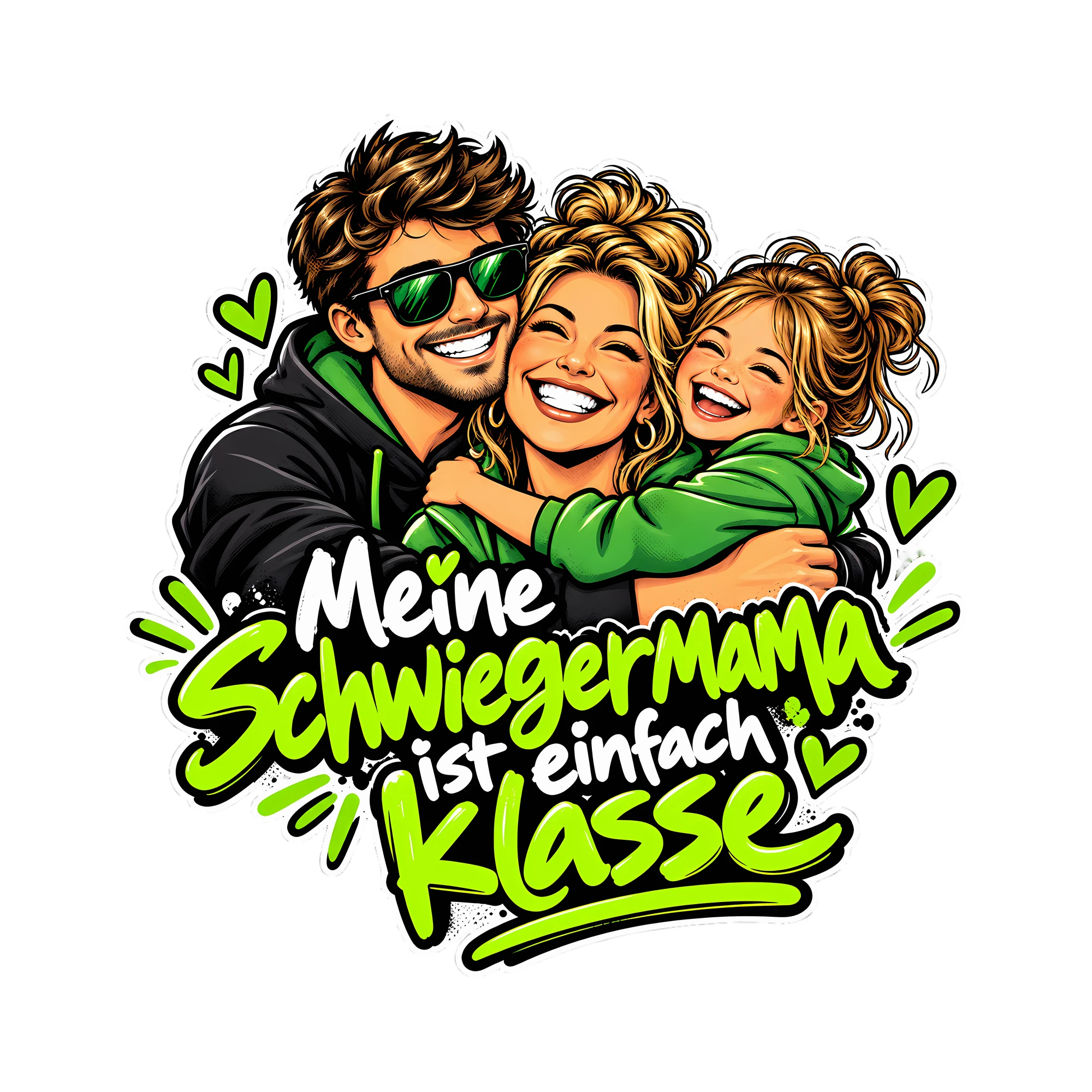 Bügelbild Meine Schwiegermama ist einfach Klasse als Grafik auf weißem Hintergrund (BB013418)