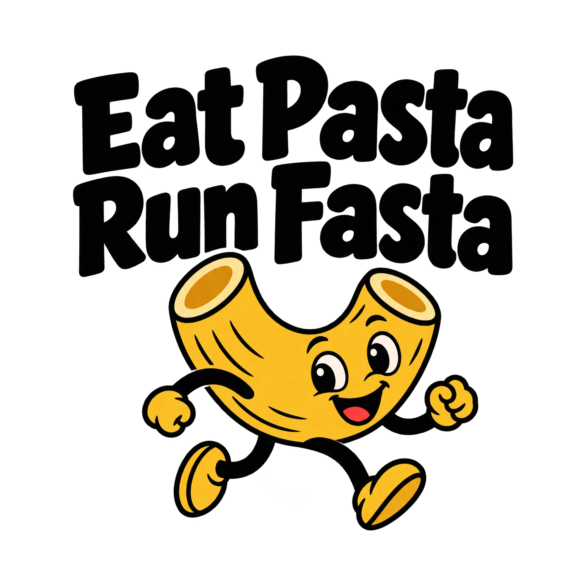 Bügelbild Eat Pasta Run Fasta, Küchen Spruch Bügelbild als Grafik auf weißem Hintergrund (BB015091)