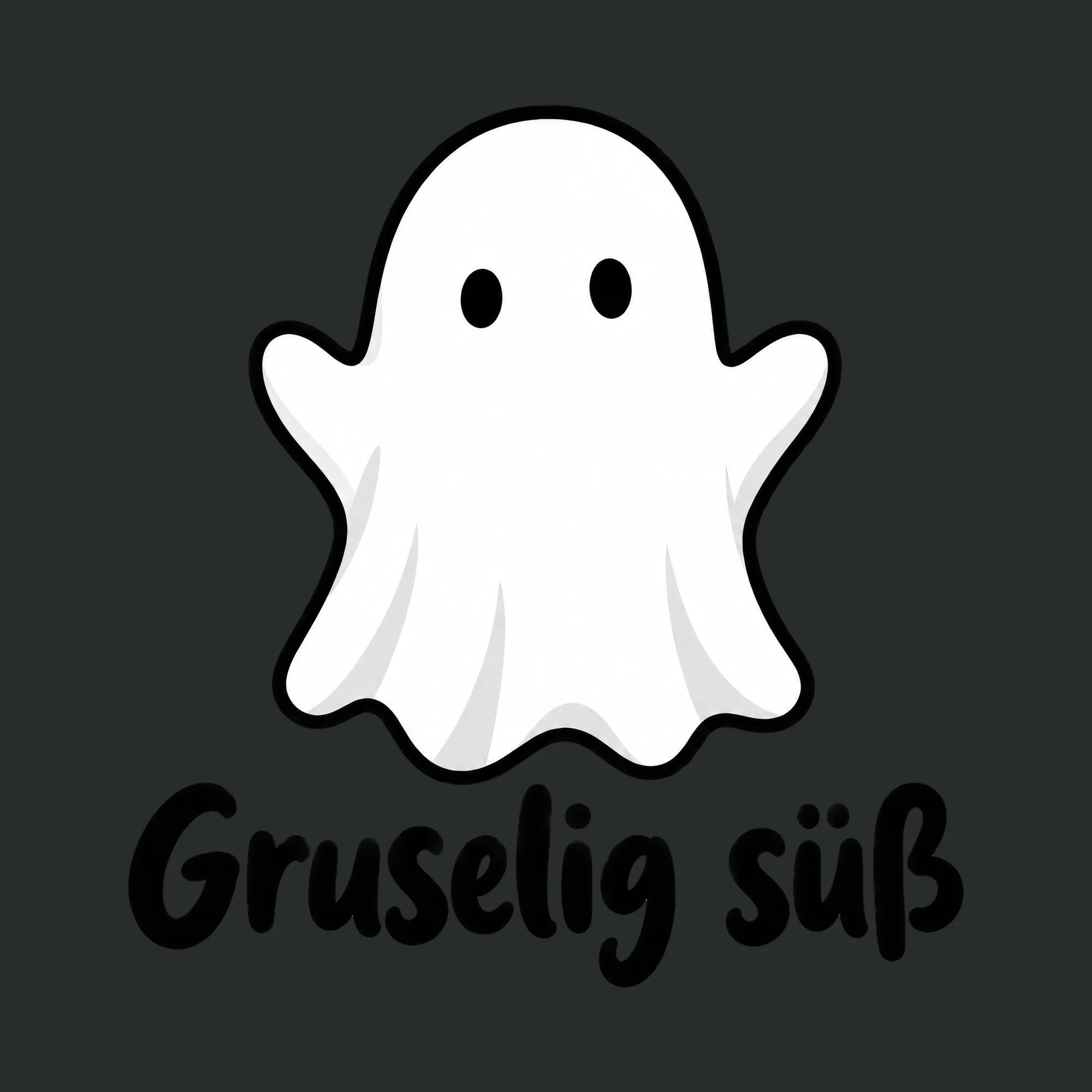 Bügelbild Gruselig süß, Halloween Shirt Spruch als Grafik auf dunklem Hintergrund (BB017014)