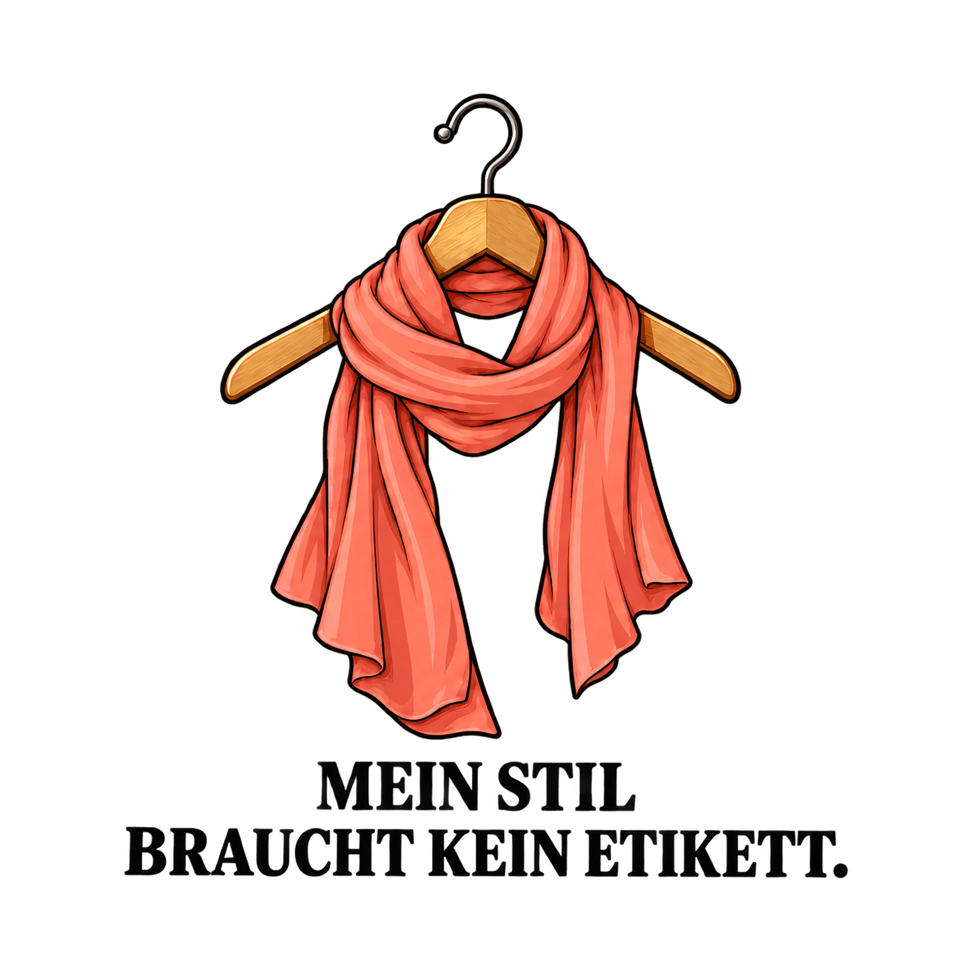Bügelbild MEIN STIL BRAUCHT KEIN ETIKETT. als Grafik auf weißem Hintergrund (BB021458)