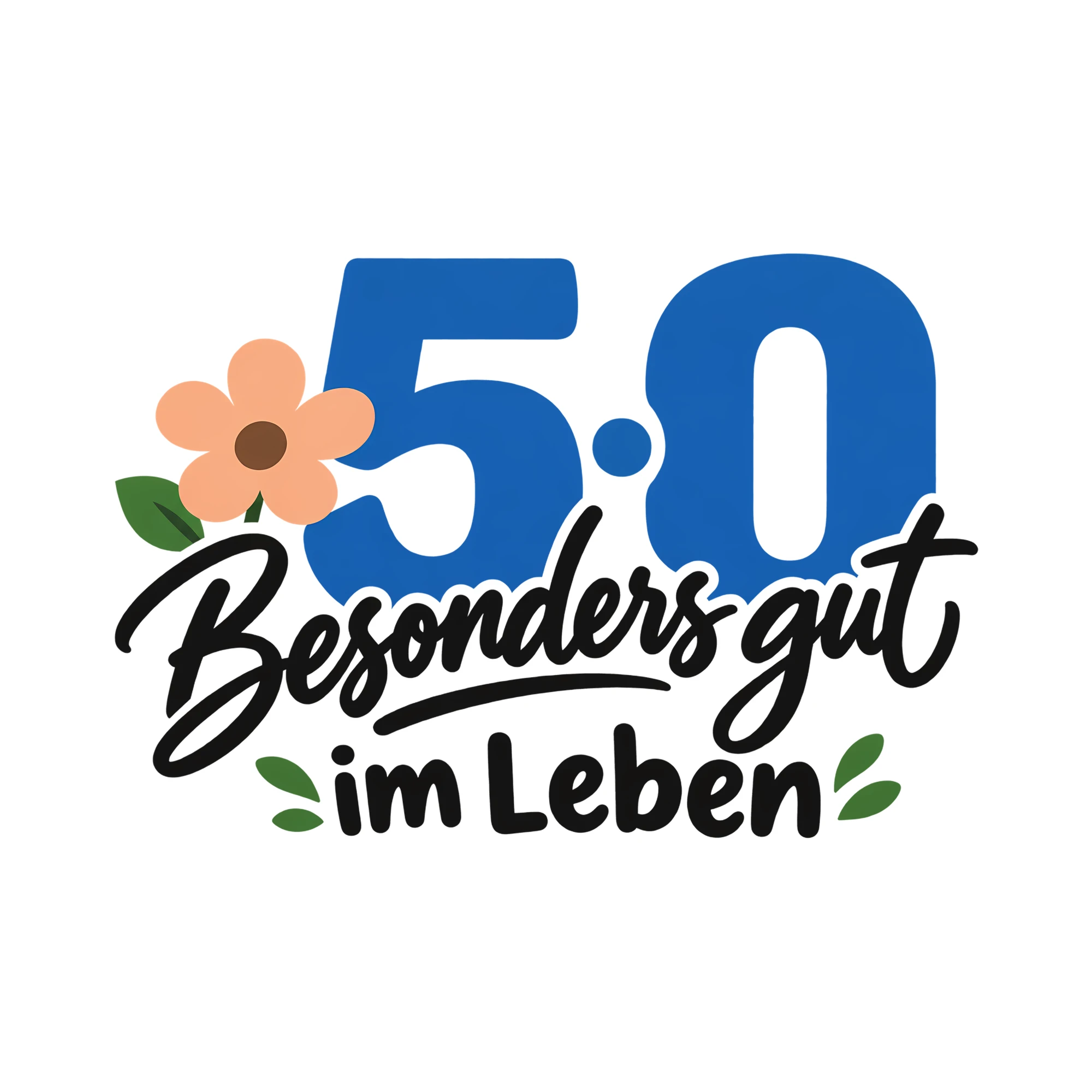 Bügelbild 50 · Besonders gut im Leben als Grafik auf weißem Hintergrund (BB012598)