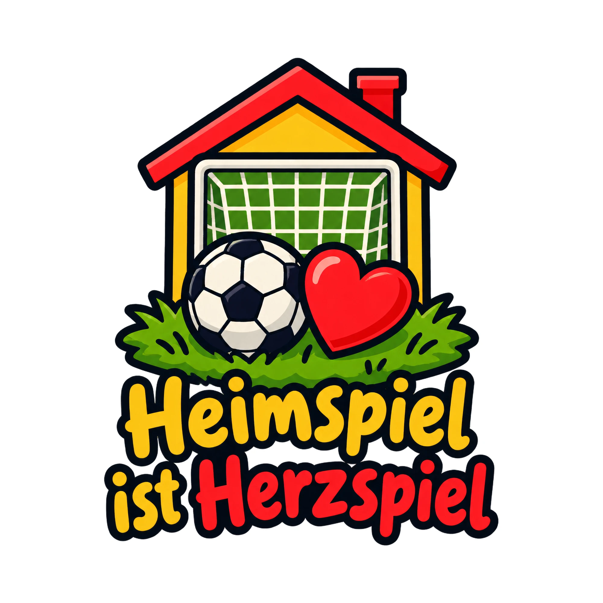 Bügelbild Heimspiel ist Herzspiel, Sport Shirt Spruch als Grafik auf weißem Hintergrund (BB016658)