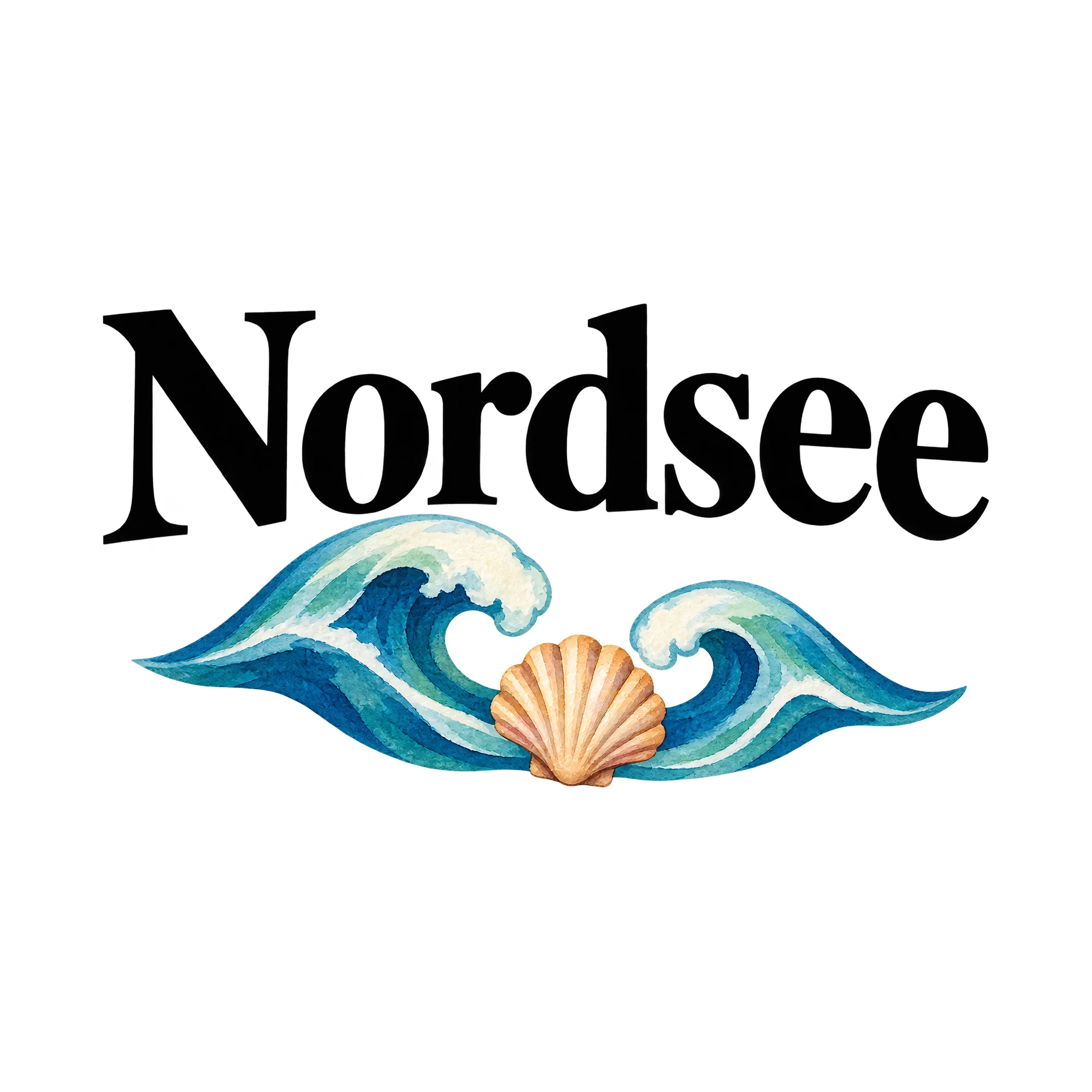 Bügelbild Nordsee, Urlaub Shirt Spruch als Grafik auf weißem Hintergrund (BB015349)