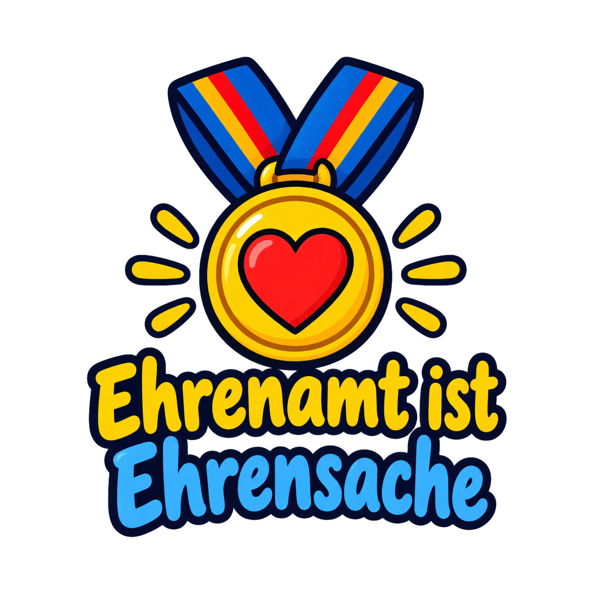 Bügelbild Ehrenamt ist Ehrensache, Vereine Shirt Spruch als Grafik auf weißem Hintergrund (BB016686)