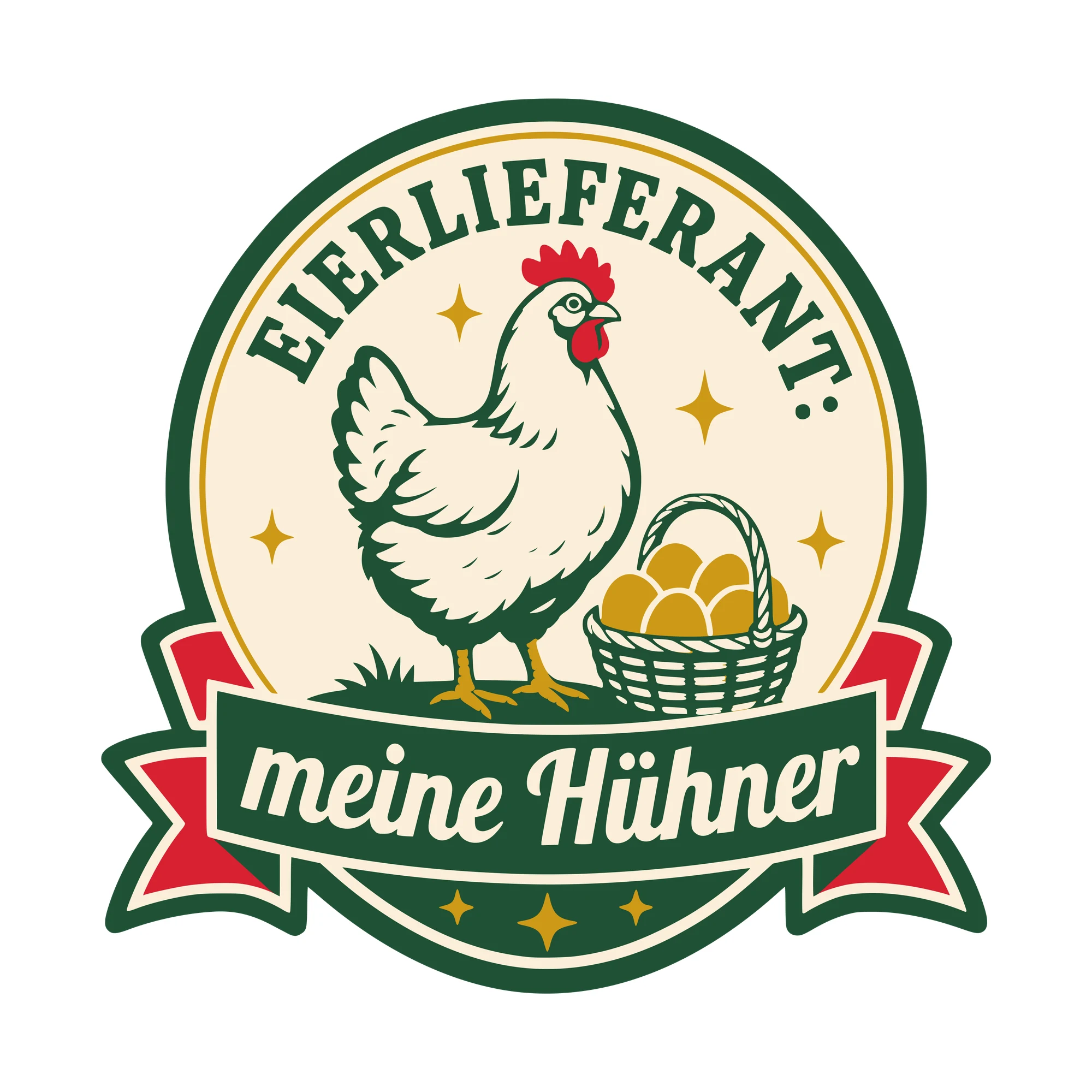 Bügelbild Eierlieferant: meine Hühner als Grafik auf weißem Hintergrund (BB010460)