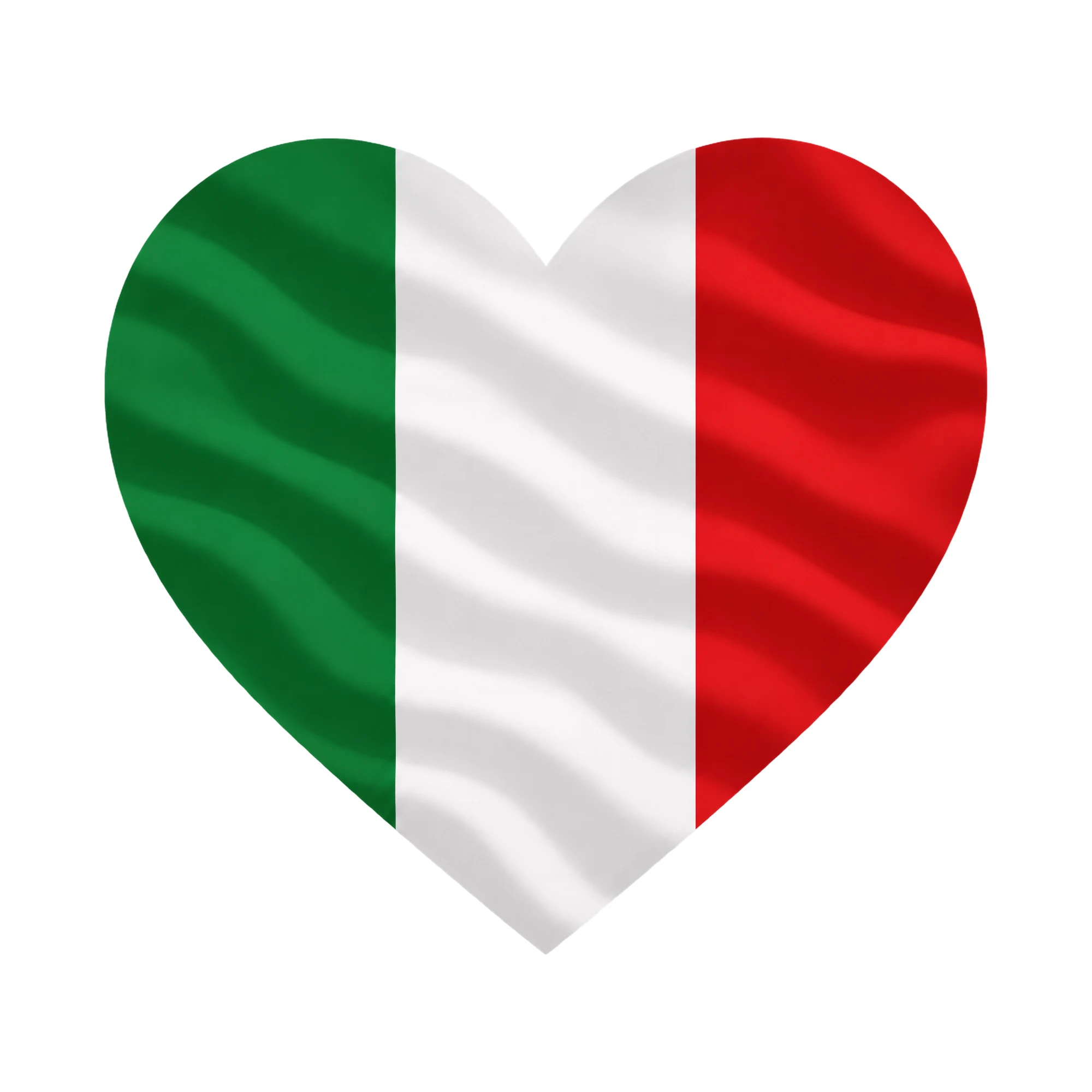 Bügelbild Herz-Flagge Italien, Lustiger Shirt Motiv als Grafik auf weißem Hintergrund (BB017098)