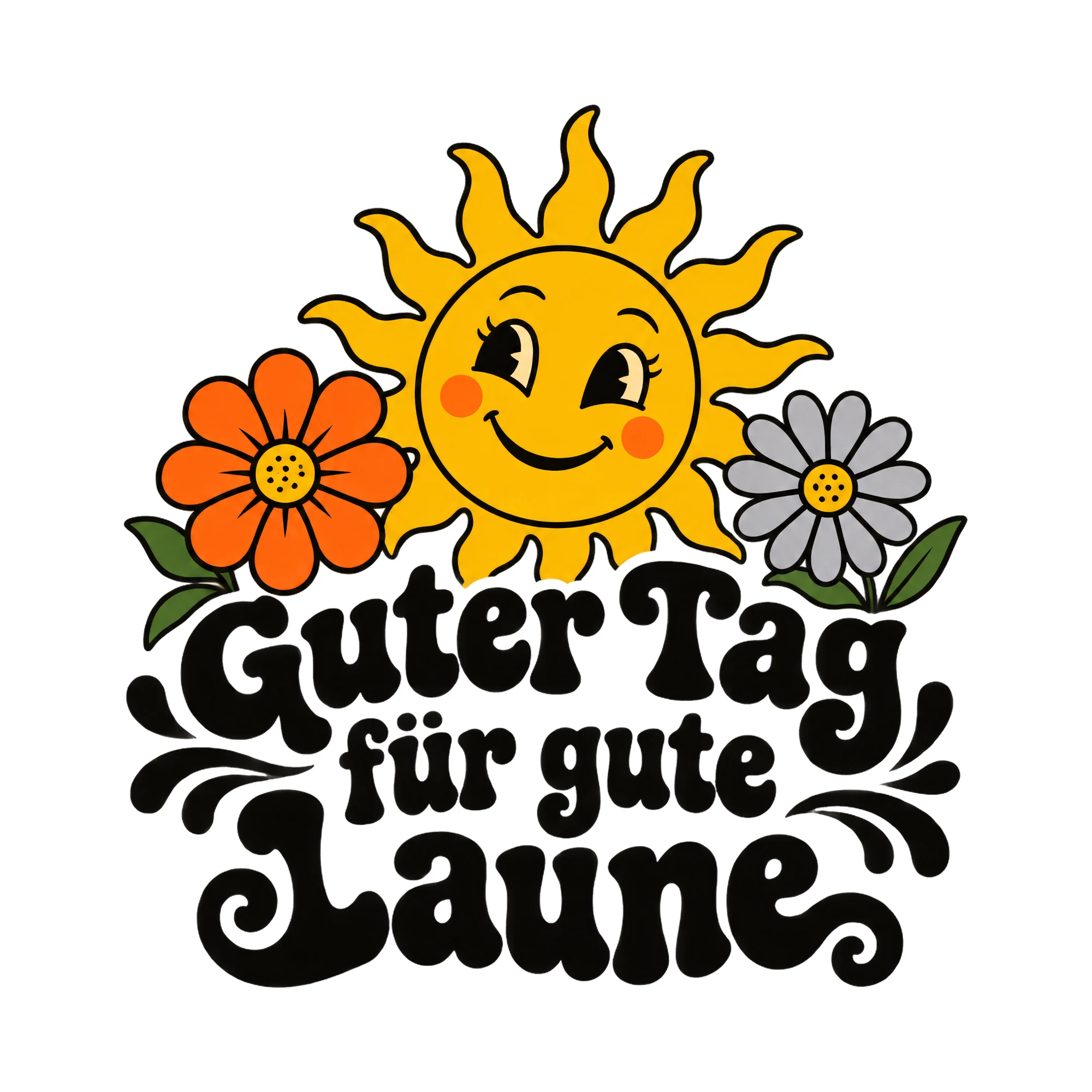 Bügelbild Heute ist ein guter Tag als Grafik auf weißem Hintergrund (BB011556)