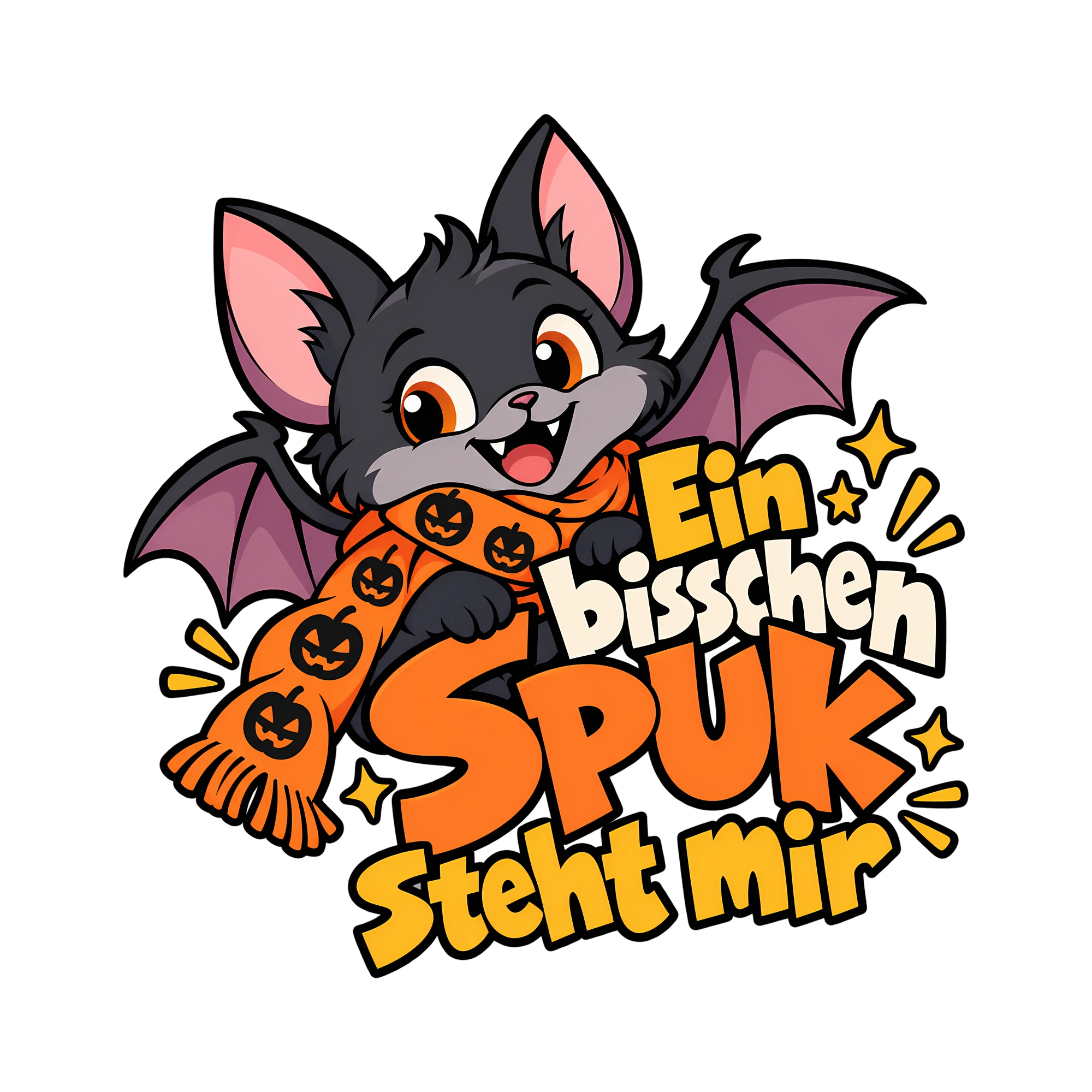 Bügelbild Ein bisschen Spuk steht mir als Grafik auf weißem Hintergrund (BB012642)