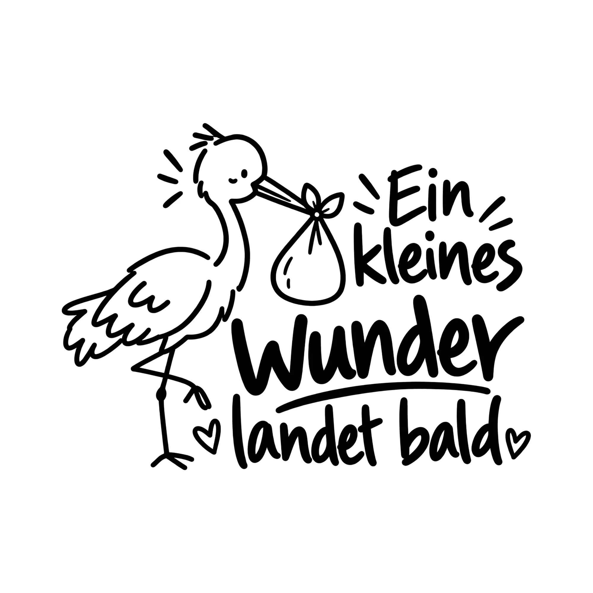 Bügelbild Ein kleines Wunder landet bald als Grafik auf weißem Hintergrund (BB011807)