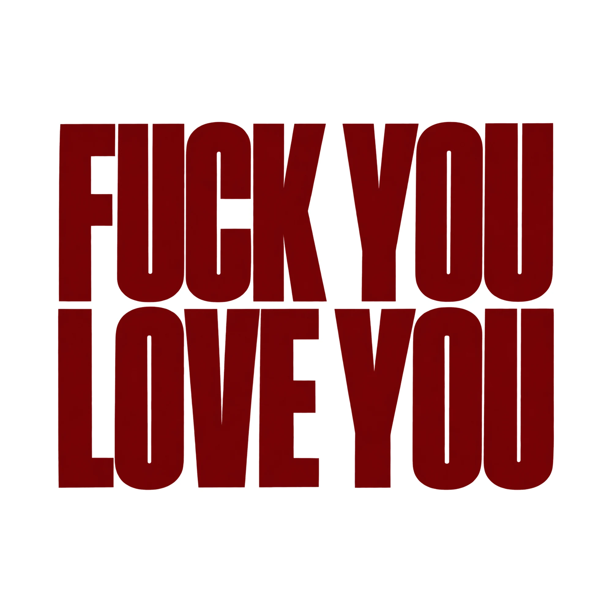 Bügelbild „F*ck You Love You“, Familienshirt Spruch als Grafik auf weißem Hintergrund (BB015488)