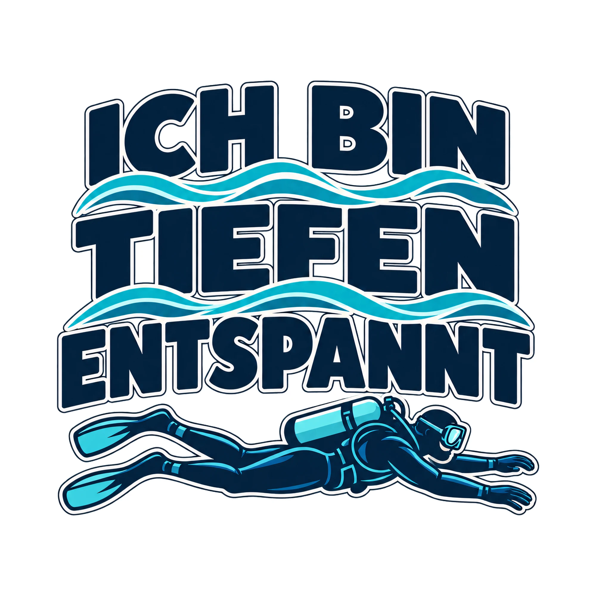 Bügelbild ICH BIN TIEFEN ENTSPANNT als Grafik auf weißem Hintergrund (BB021292)