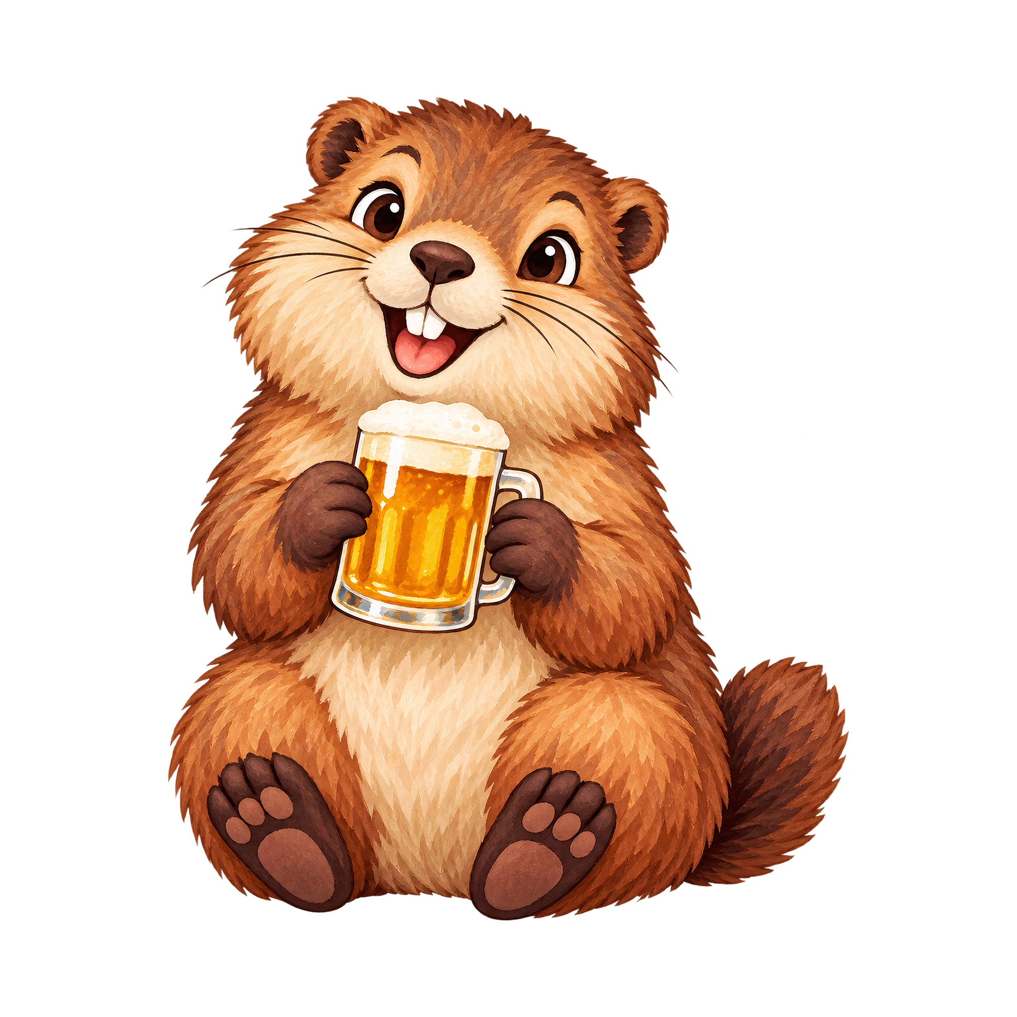 Bügelbild Murmelbier, Lustiger Shirt Motiv als Grafik auf weißem Hintergrund (BB015048)