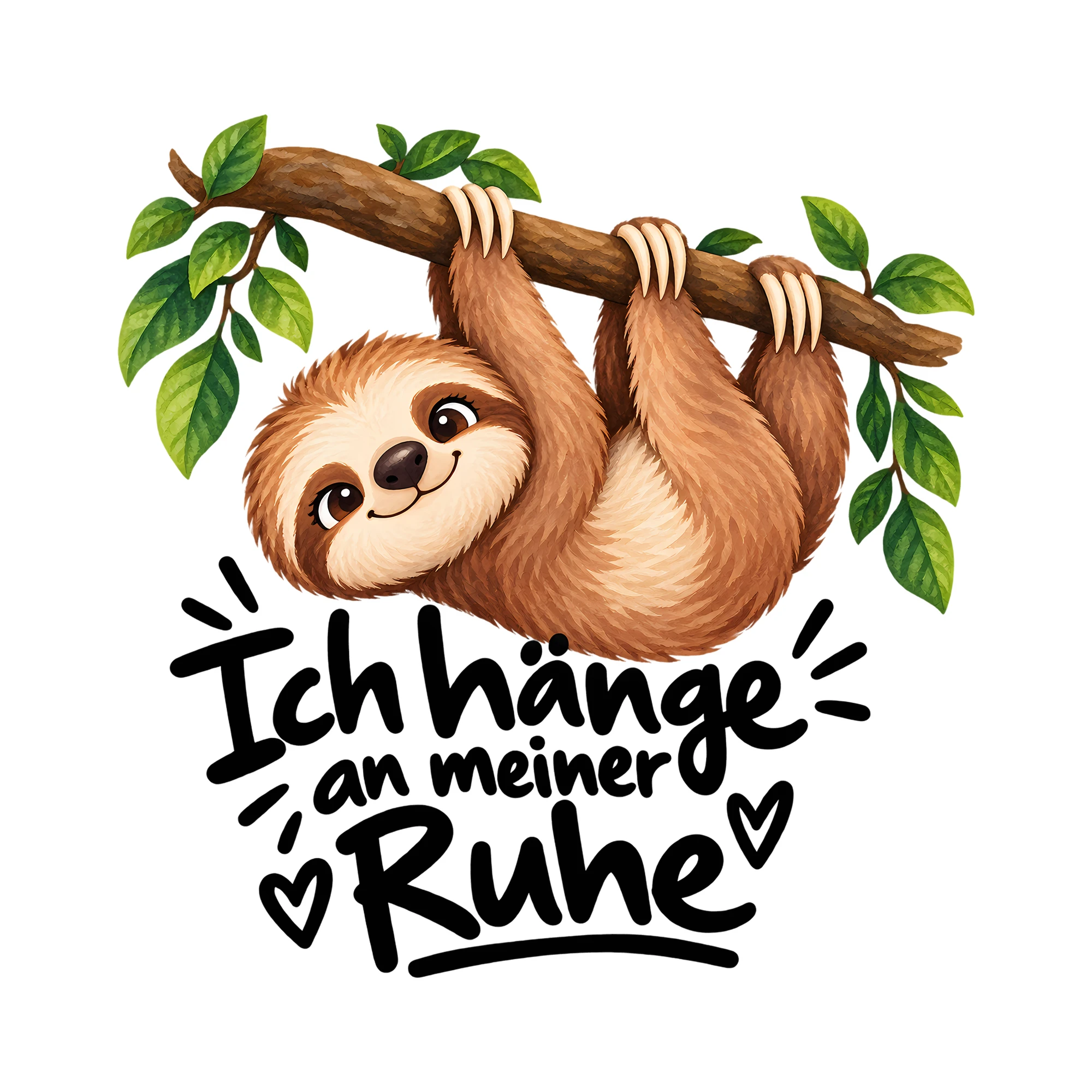 Bügelbild Ich hänge an meiner Ruhe als Grafik auf weißem Hintergrund (BB012935)