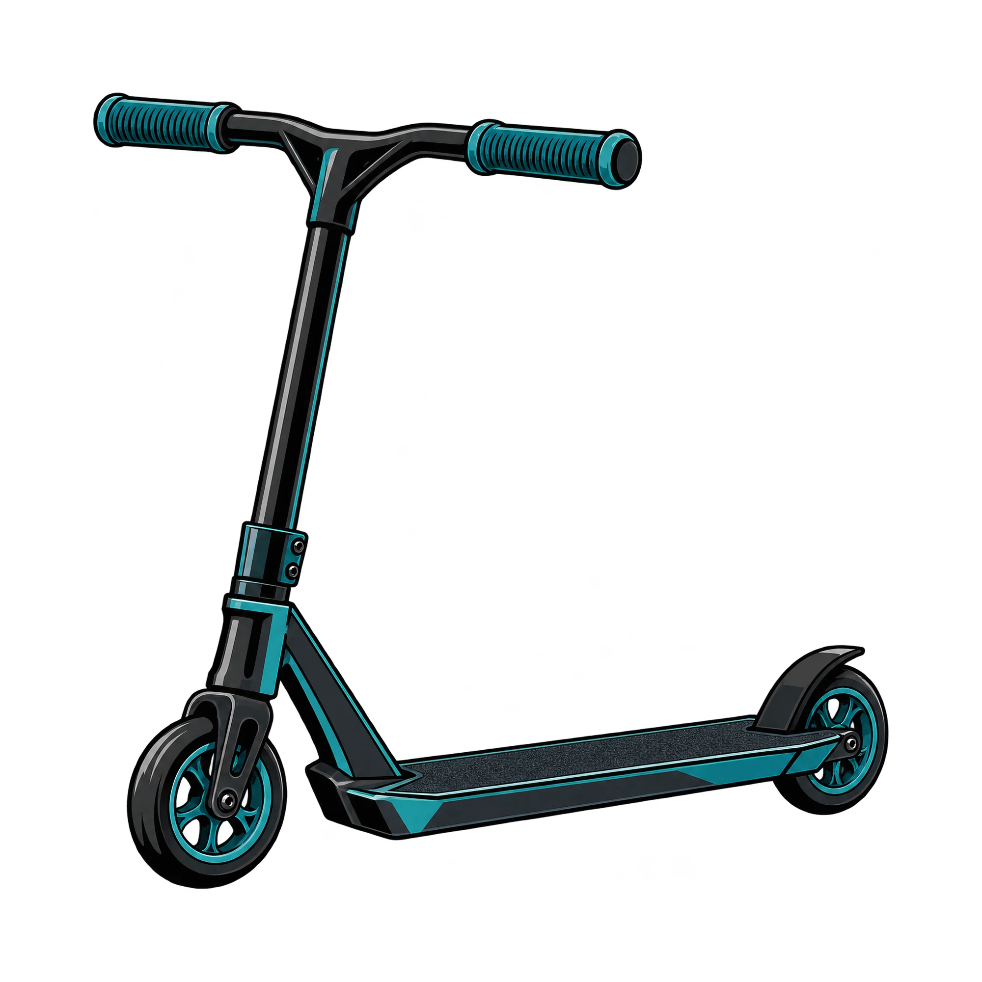 Bügelbild Freestyle Scooter, Lustiger Shirt Motiv als Grafik auf weißem Hintergrund (BB015567)