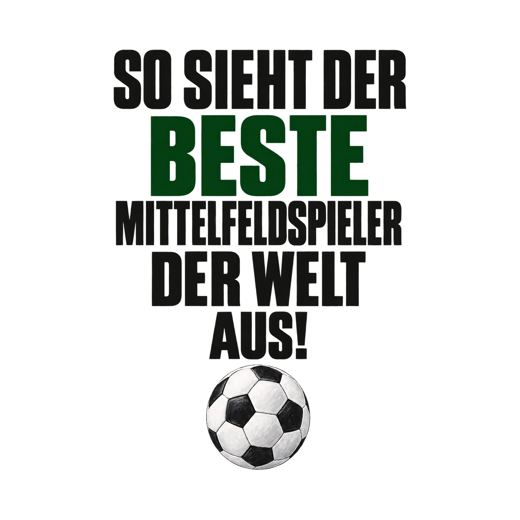 Bügelbild So sieht der beste Mittelfeldspieler der Welt aus!, Weihnachten Shirt Motiv als Grafik auf weißem Hintergrund (BB018042)