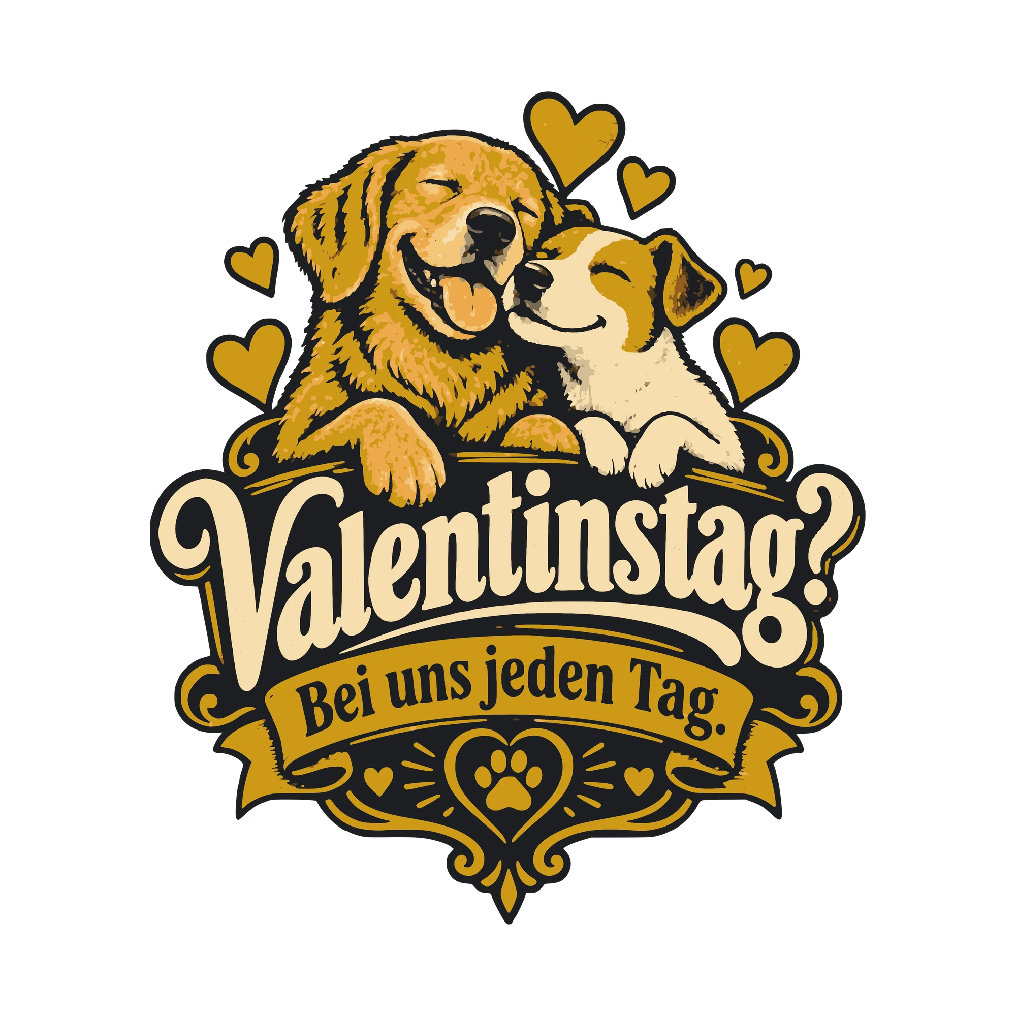 Bügelbild Valentinstag? Bei uns jeden Tag. als Grafik auf weißem Hintergrund (BB011320)
