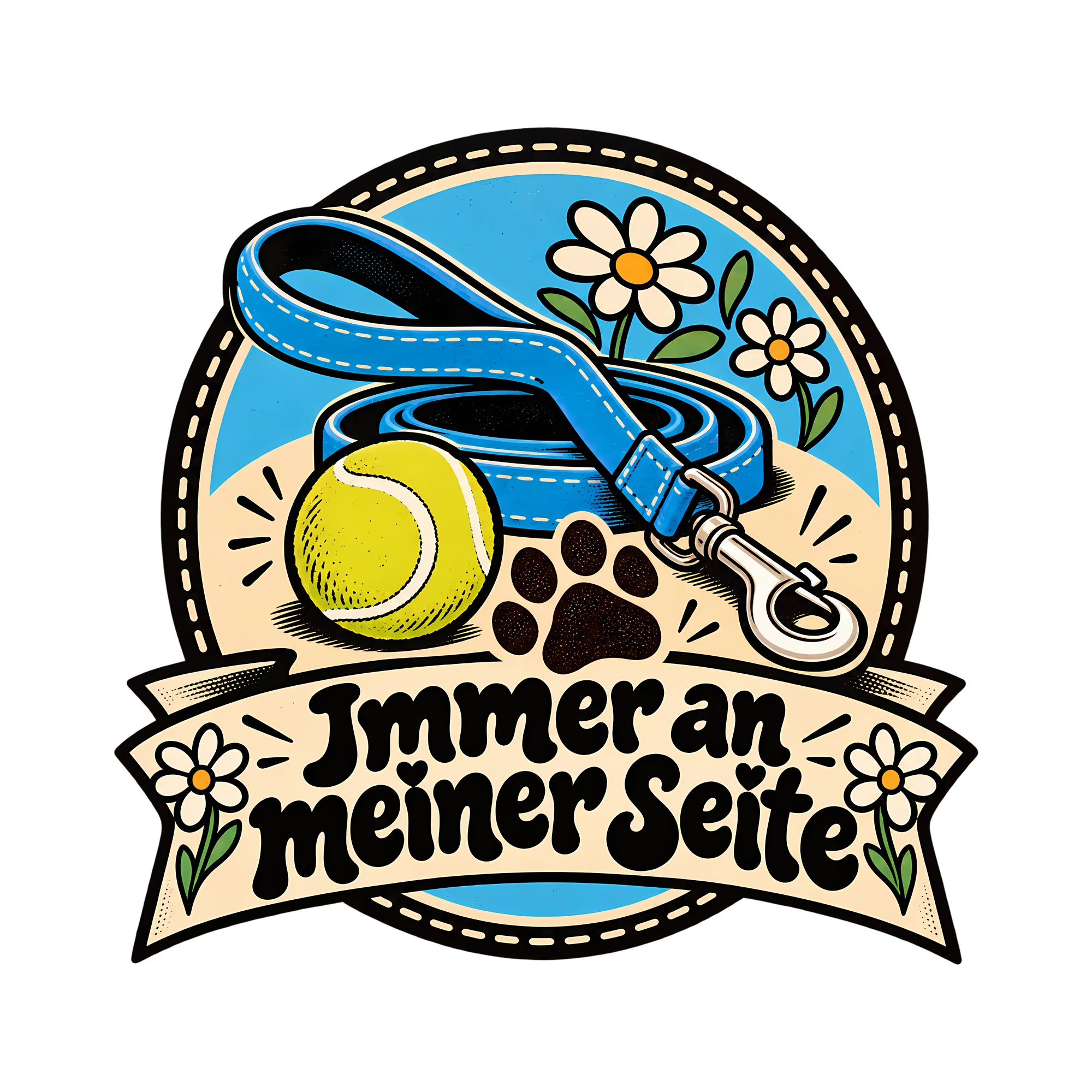 Bügelbild Immer an meiner Seite als Grafik auf weißem Hintergrund (BB012824)