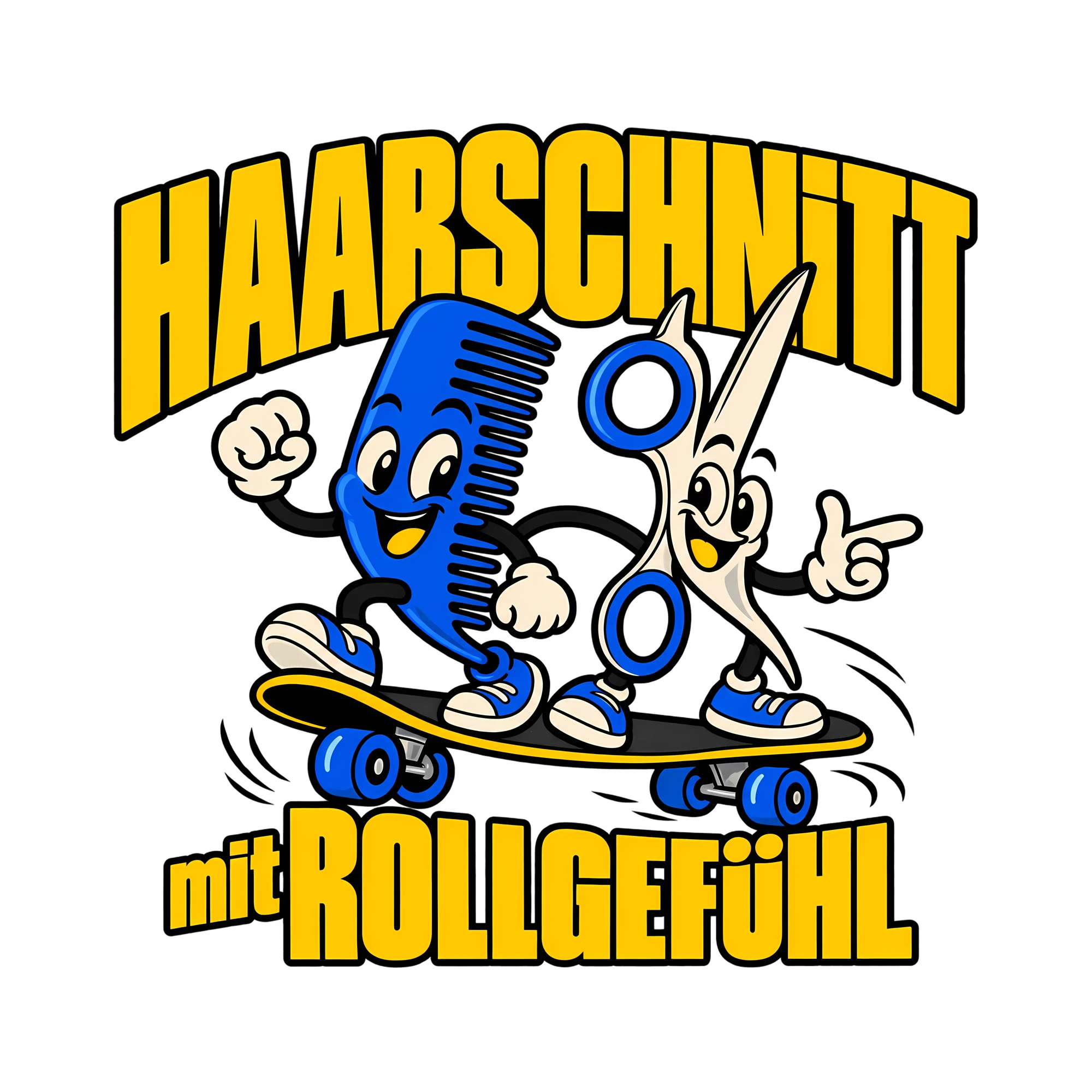 Bügelbild Haarschnitt mit Rollgefühl als Grafik auf weißem Hintergrund (BB013841)