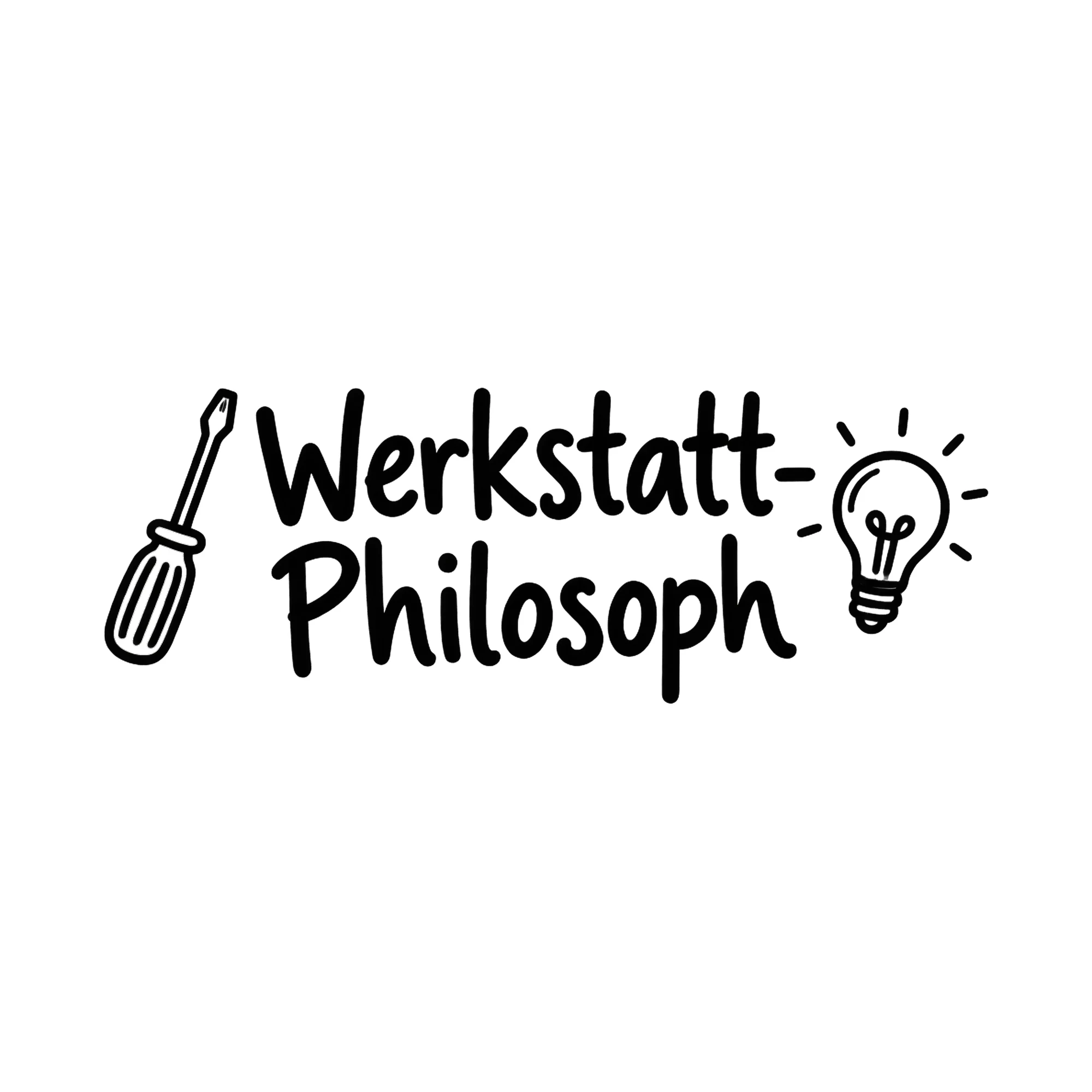 Bügelbild Werkstatt-Philosoph als Grafik auf weißem Hintergrund (BB018520)