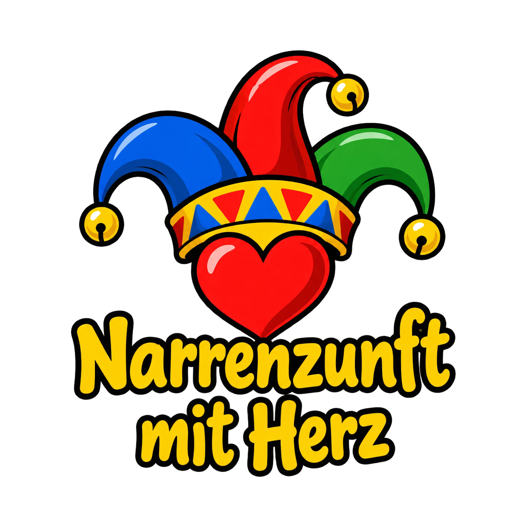 Bügelbild Narrenzunft mit Herz, Vereine Shirt Spruch als Grafik auf weißem Hintergrund (BB016675)
