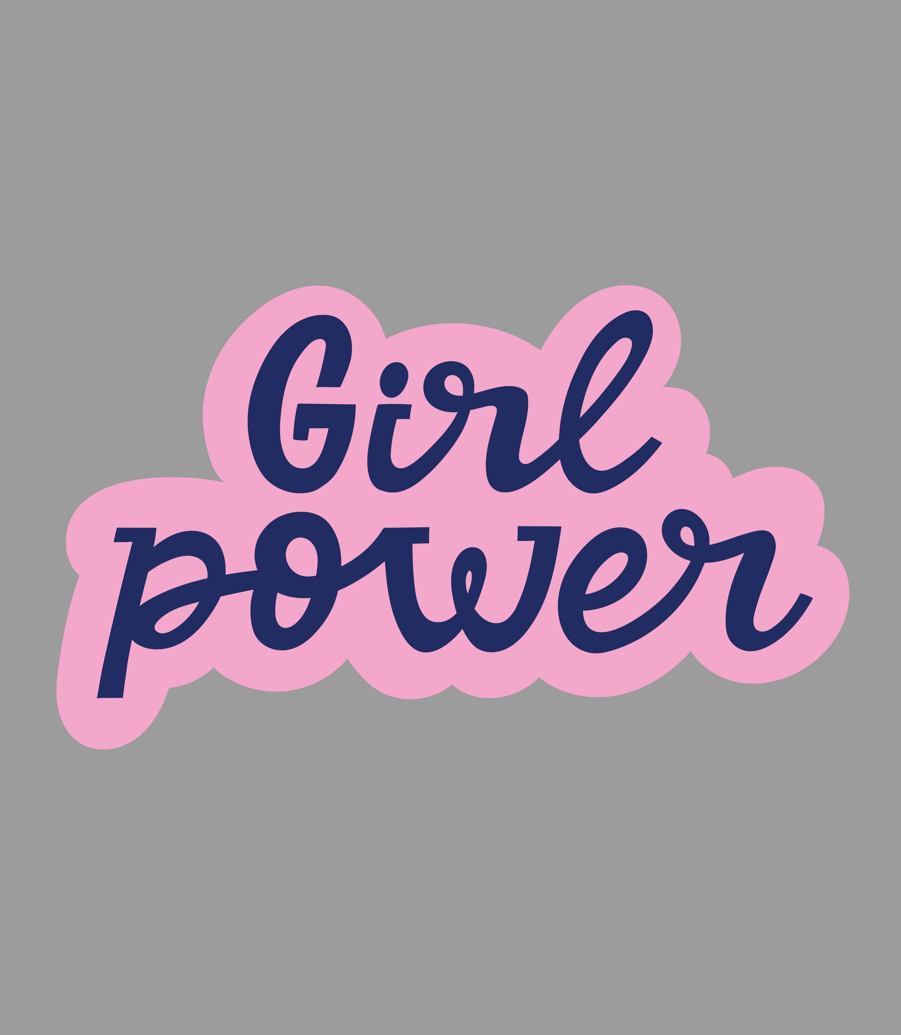 Bügelbild Frauenpower Girl Power Pink Feminismus Spruch BB002745