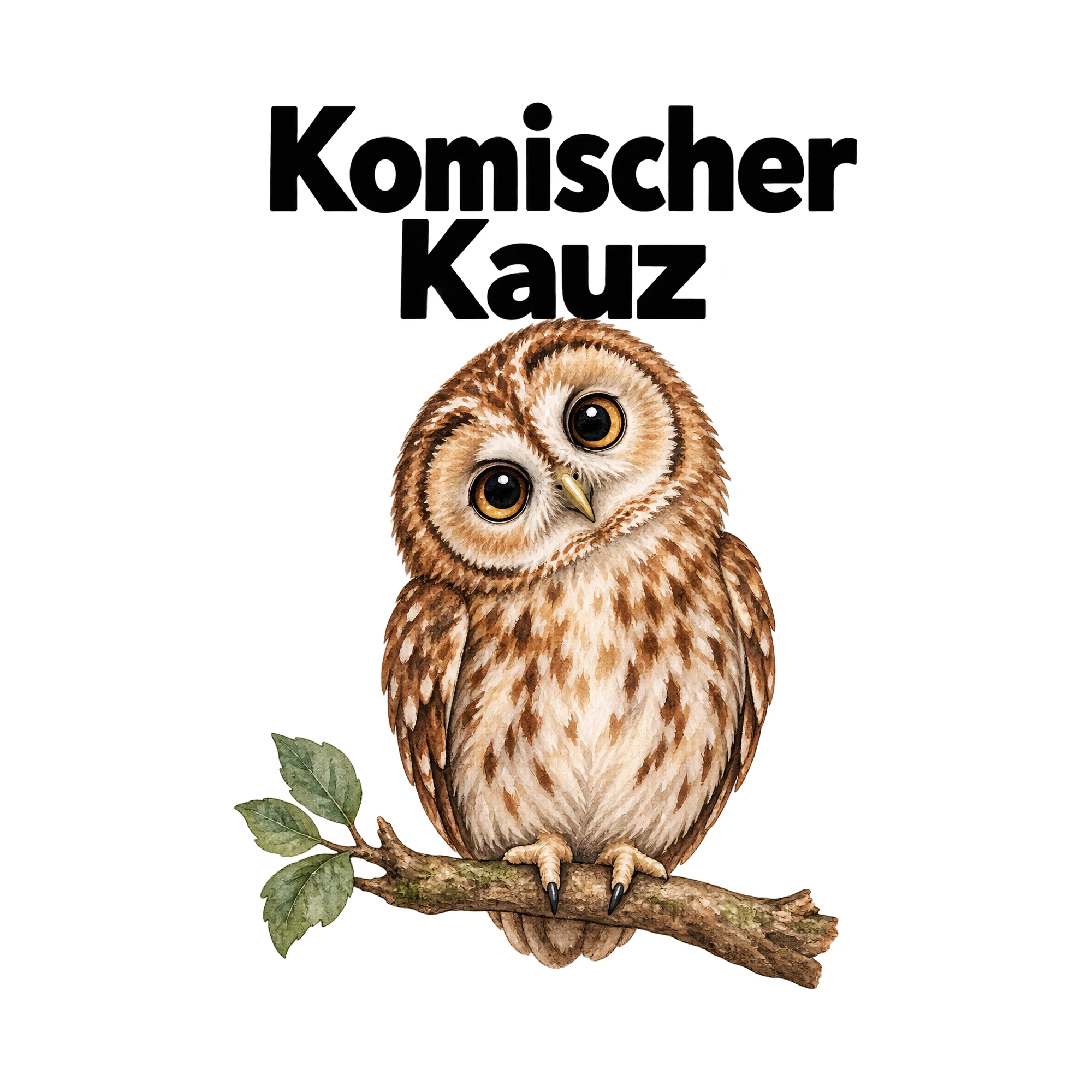 Bügelbild Komischer Kauz, Tiere Shirt Spruch als Grafik auf weißem Hintergrund (BB016145)