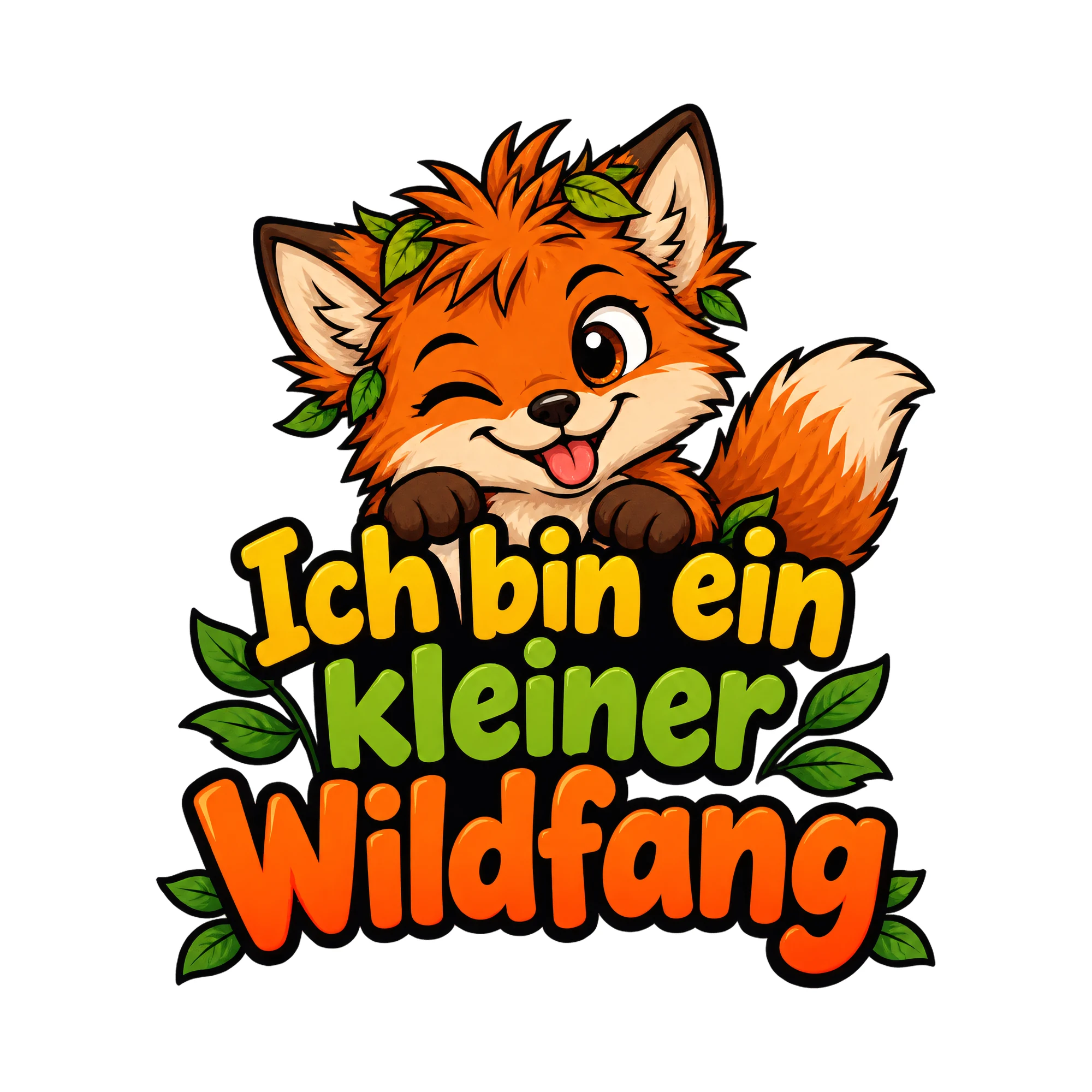 Bügelbild Ich bin ein kleiner Wildfang, Tiere Shirt Spruch als Grafik auf weißem Hintergrund (BB016597)