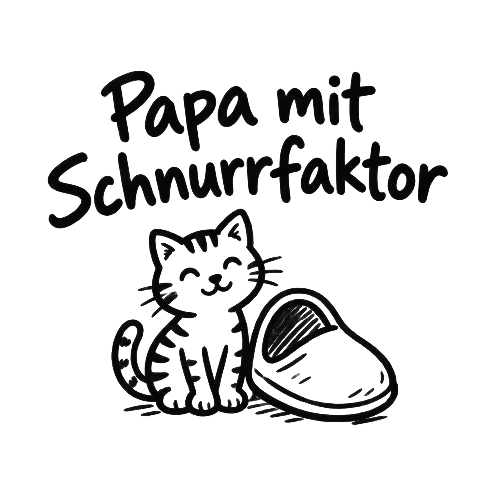 Bügelbild Papa mit Schnurrfaktor als Grafik auf weißem Hintergrund (BB012415)