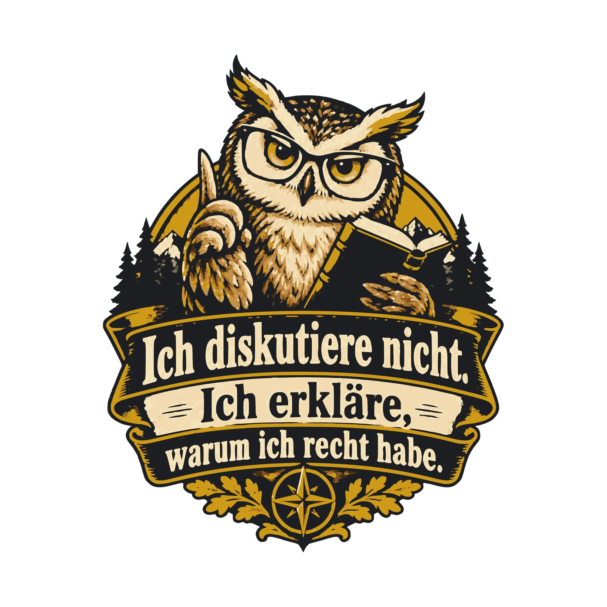 Bügelbild Ich diskutiere nicht. Ich erkläre, warum ich recht habe. als Grafik auf weißem Hintergrund (BB011071)