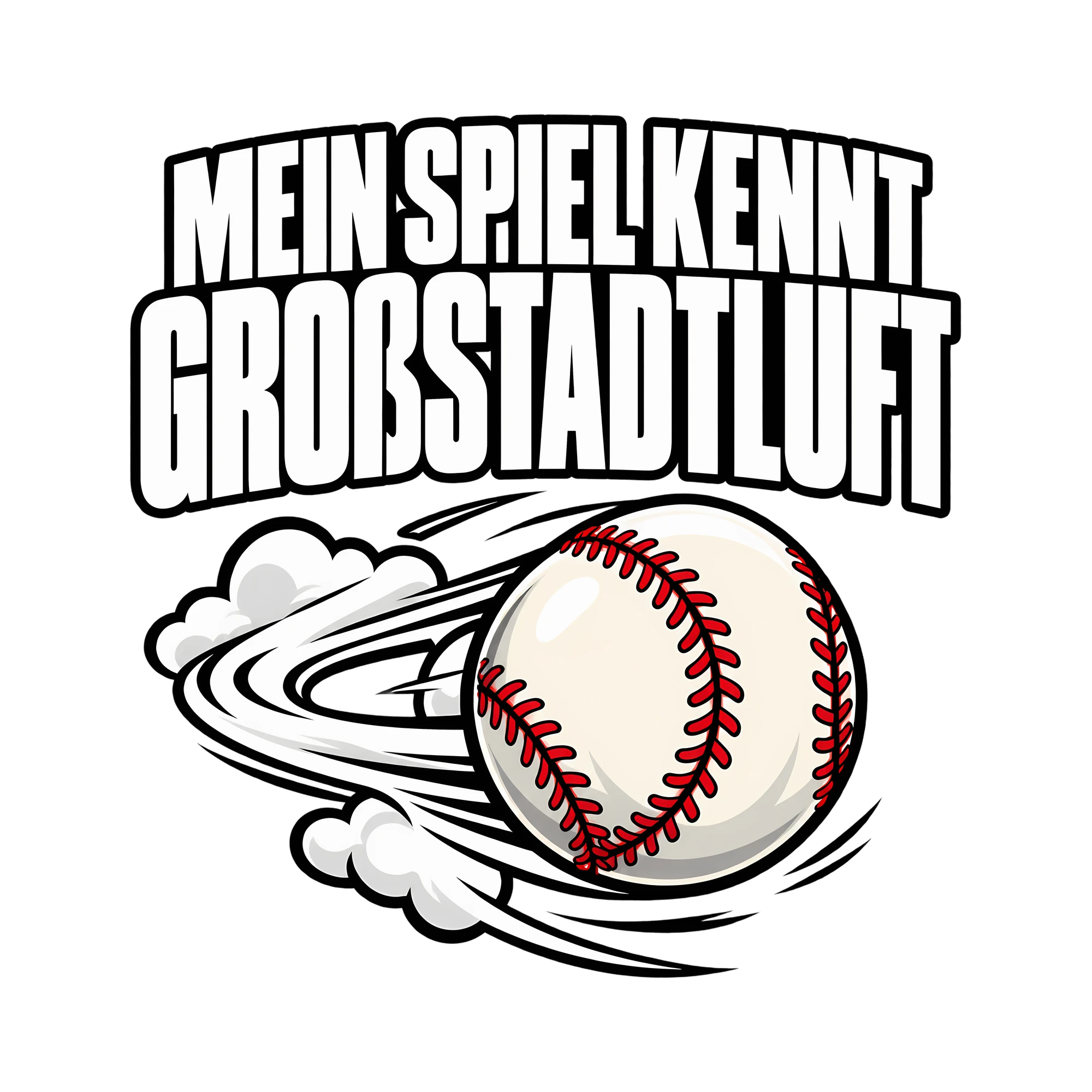 Bügelbild MEIN SPIEL KENNT GROSSSTADTLUFT als Grafik auf weißem Hintergrund (BB013670)