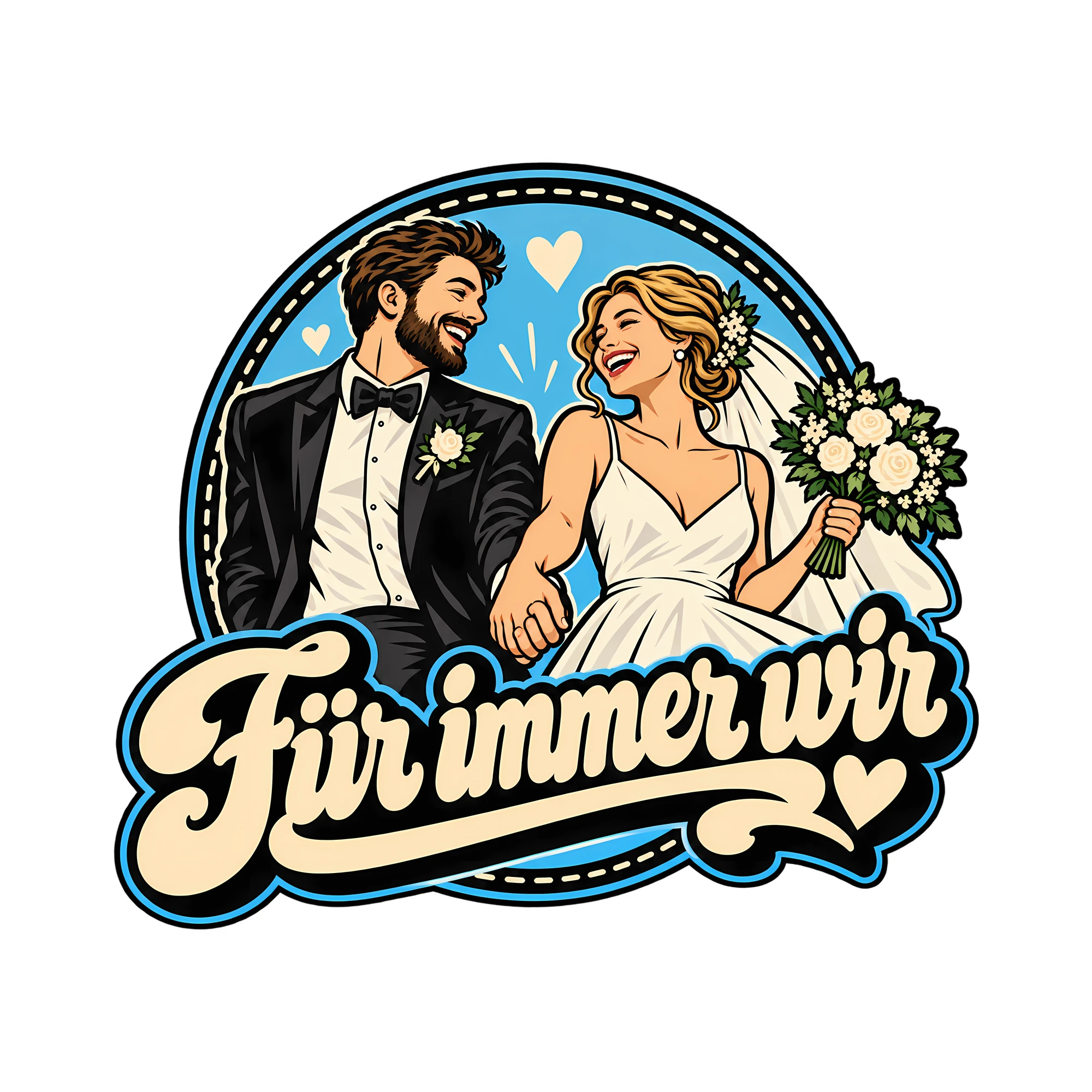 Bügelbild Für immer wir als Grafik auf weißem Hintergrund (BB013113)