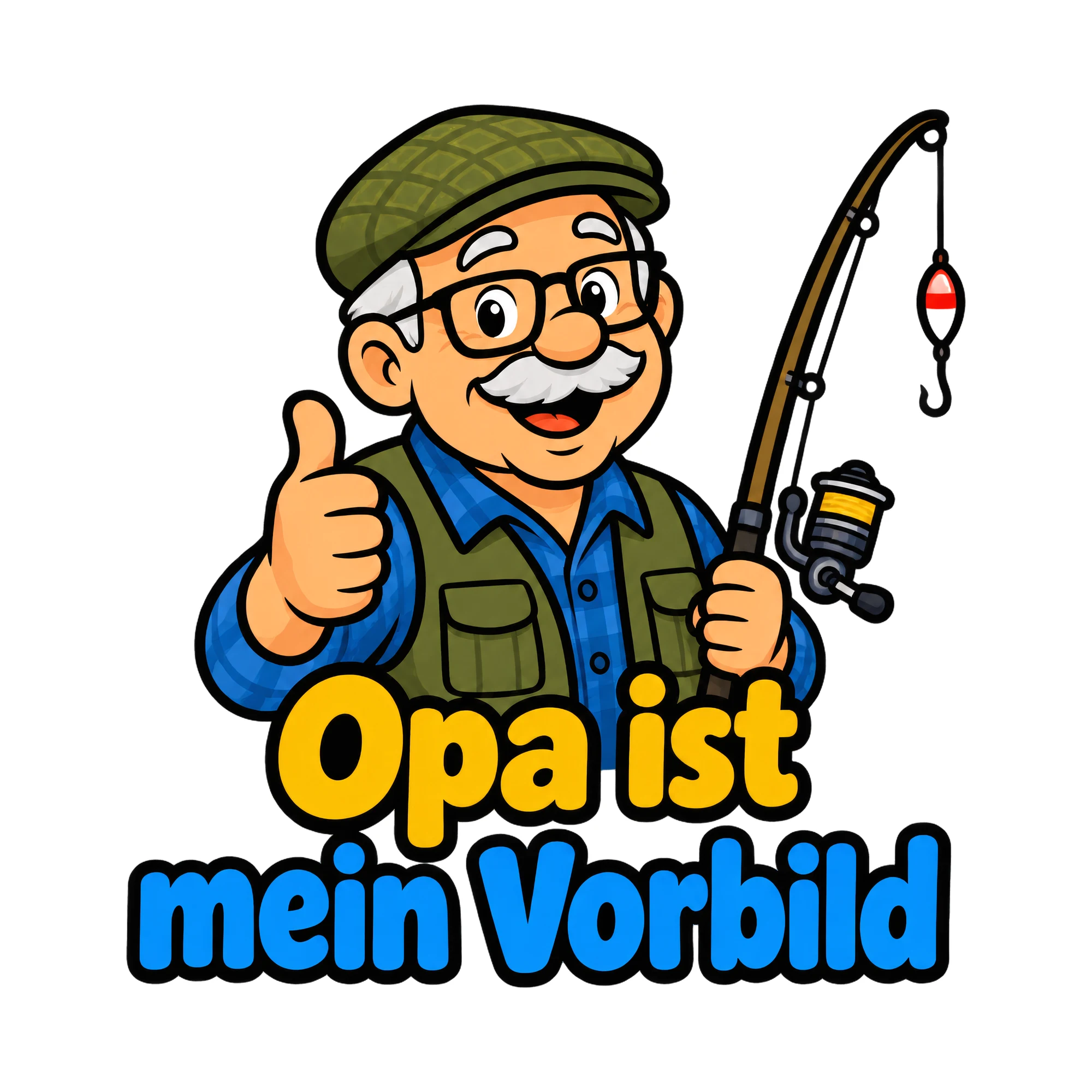 Bügelbild Opa ist mein Vorbild, Großeltern Shirt Spruch als Grafik auf weißem Hintergrund (BB018680)