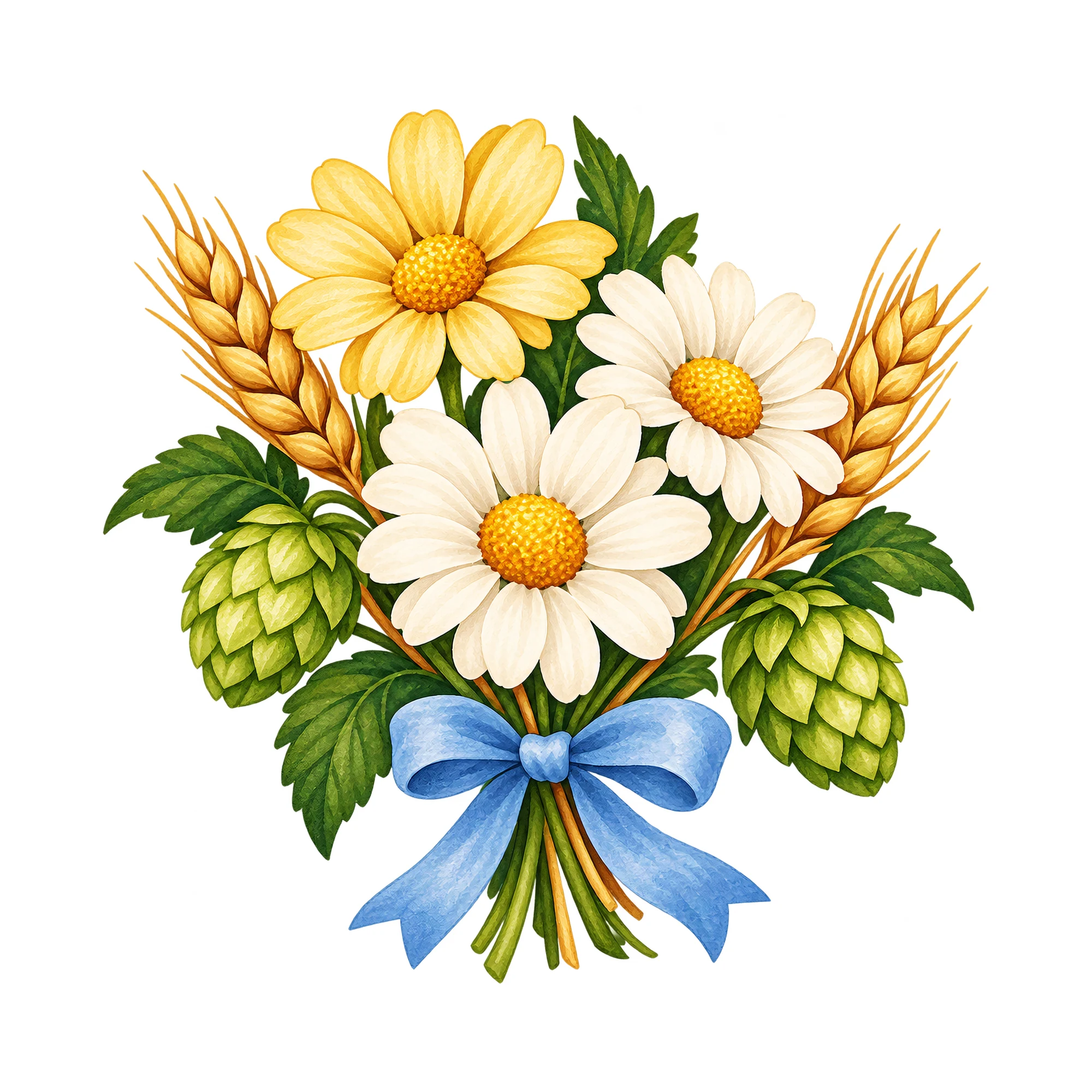 Bügelbild Oktoberfest Flowers als Grafik auf weißem Hintergrund (BB014983)