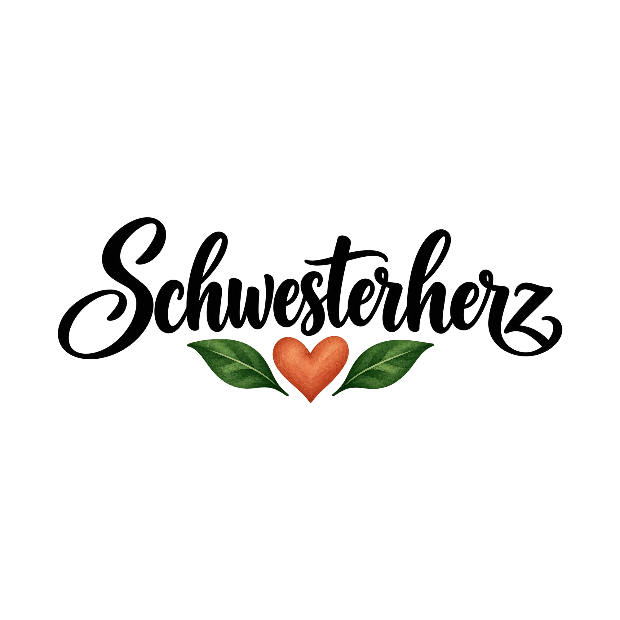 Bügelbild Schwesterherz, Familienshirt Spruch als Grafik auf weißem Hintergrund (BB015464)