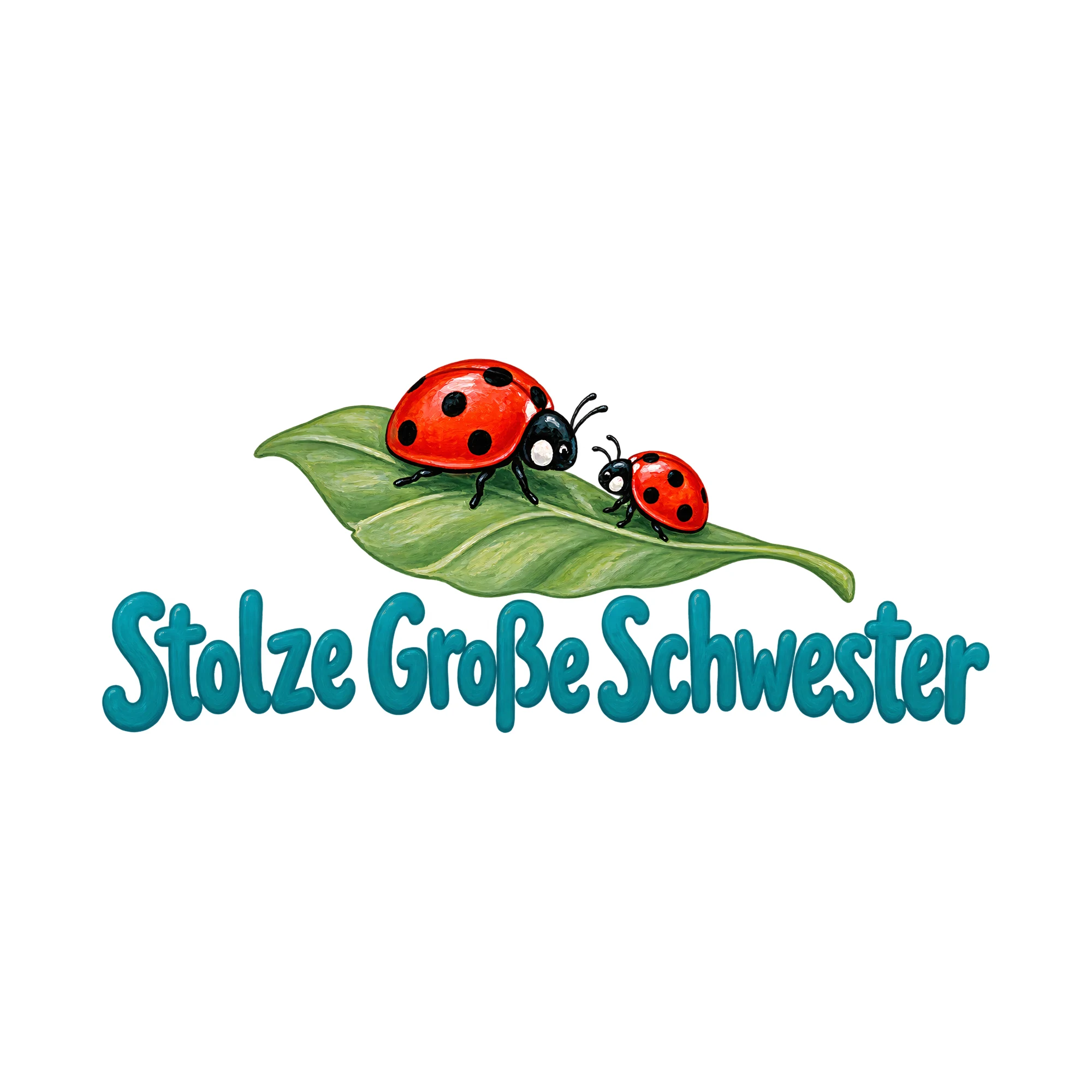 Bügelbild „Stolze Große Schwester“, Babybody bügeln Motiv als Grafik auf weißem Hintergrund (BB014958)