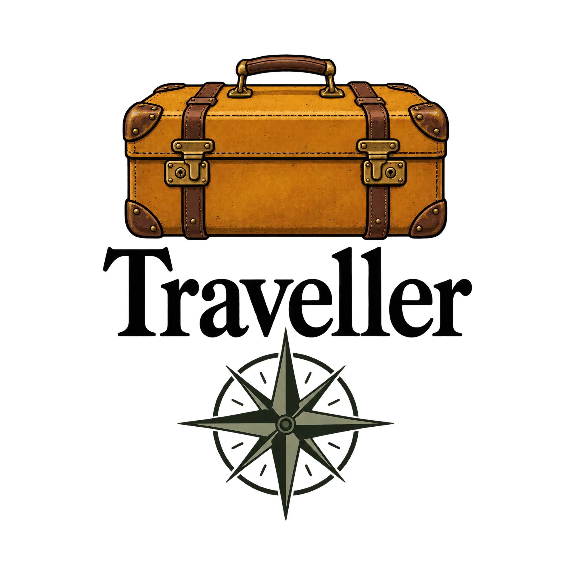 Bügelbild Traveller, Urlaub Shirt Spruch als Grafik auf weißem Hintergrund (BB015380)