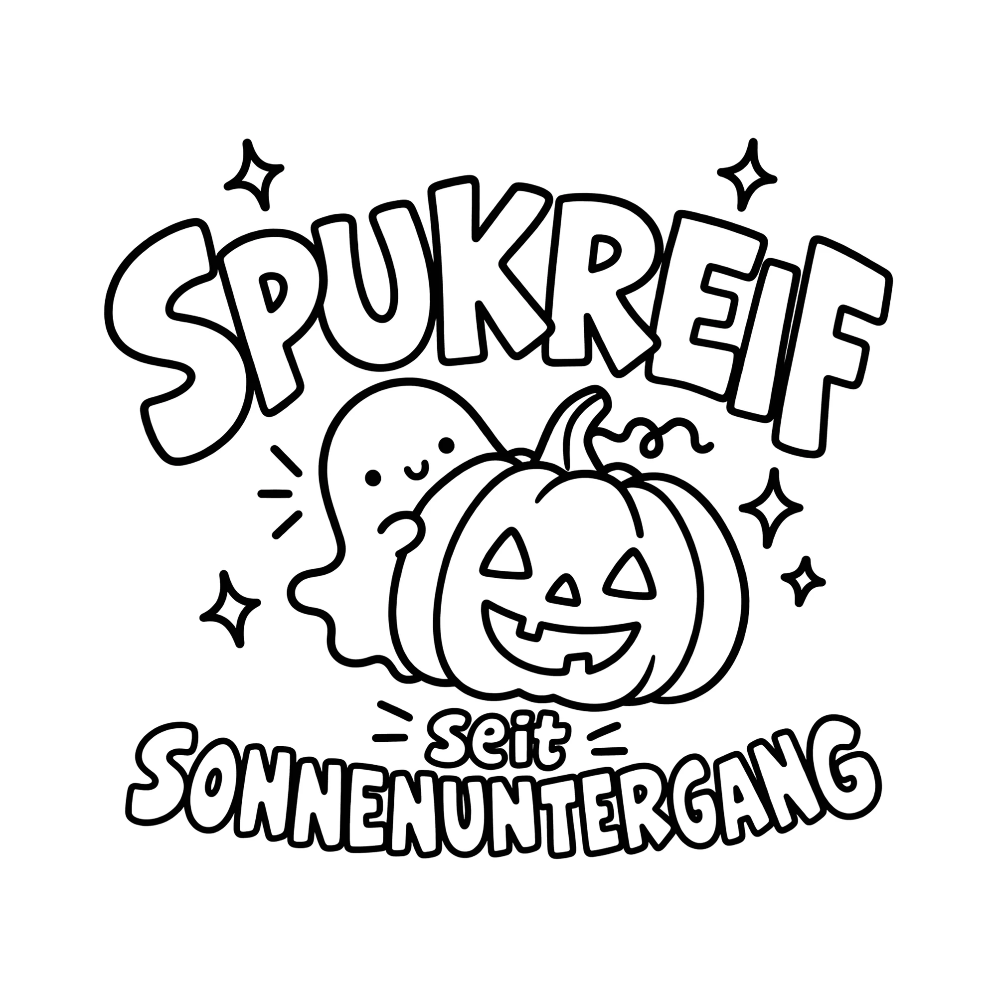 Bügelbild Spukreif seit Sonnenuntergang als Grafik auf weißem Hintergrund (BB012650)
