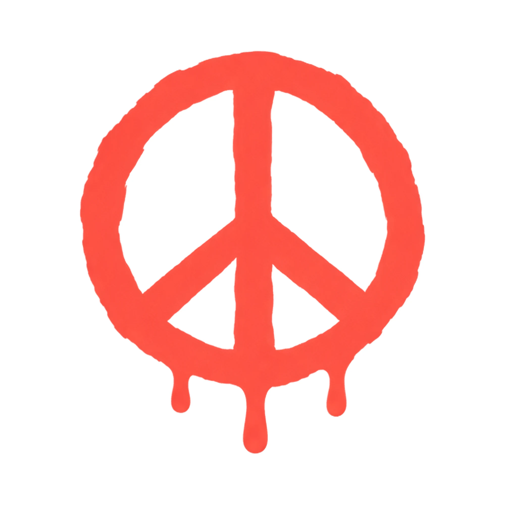 Bügelbild Peace-Zeichen mit Farbtropfen, Lustiger Shirt Motiv als Grafik auf weißem Hintergrund (BB018283)