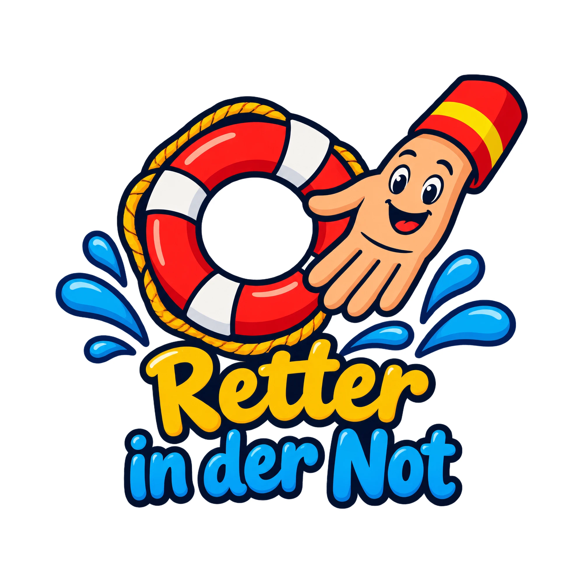 Bügelbild Retter in der Not, Vereine Shirt Spruch als Grafik auf weißem Hintergrund (BB016679)