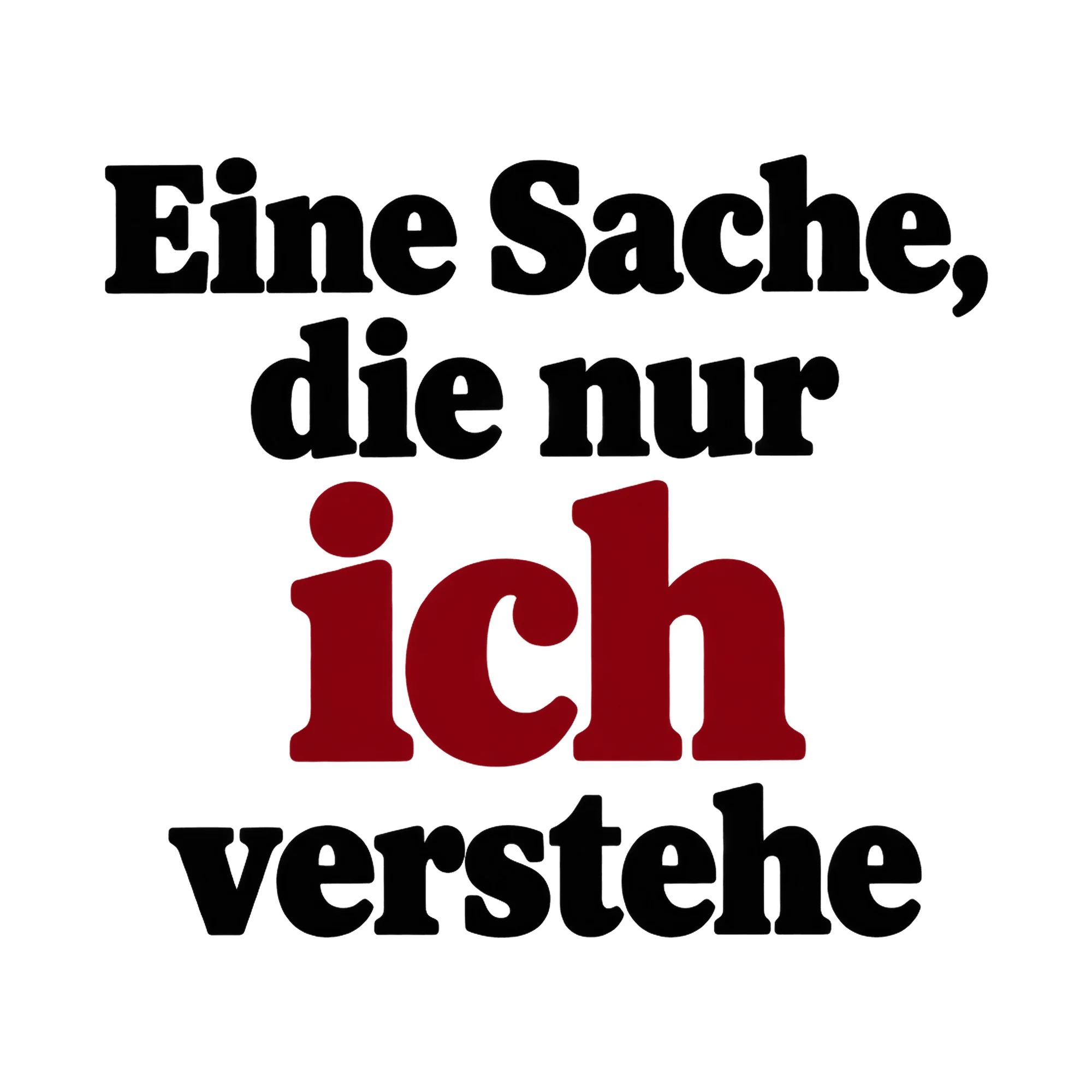 Bügelbild Eine Sache, die nur ich verstehe, Lustiger Shirt Spruch als Grafik auf weißem Hintergrund (BB017150)